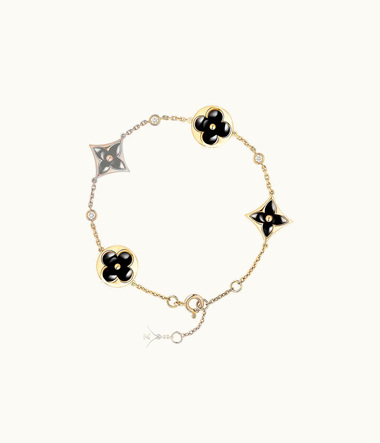Louis Vuitton Louis Vuitton Colour Blossom BB Multi-Motif Bracelet, Yellow Gold, Onyx And Diamonds