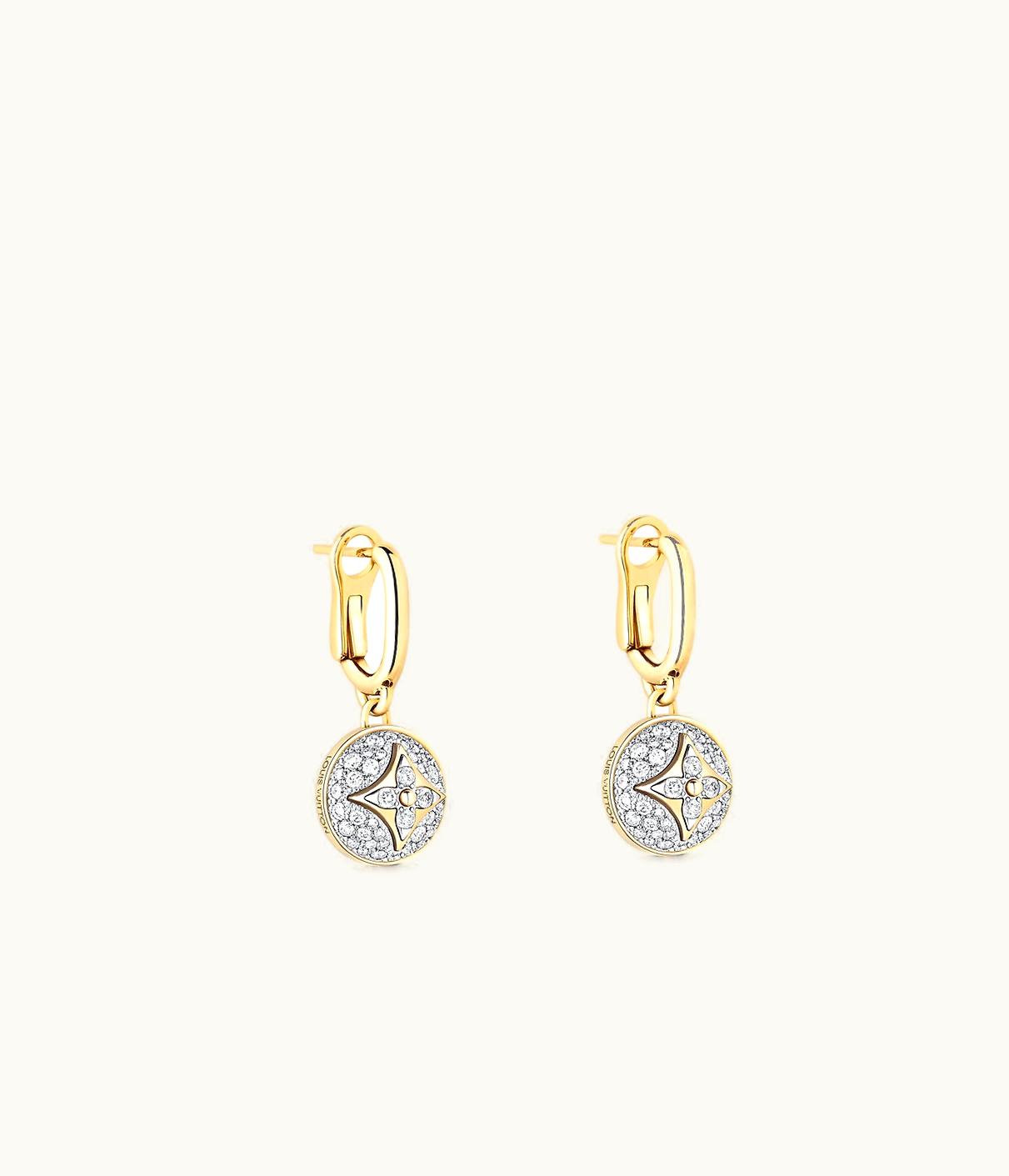 Louis Vuitton Louis Vuitton B Blossom Earrings, Yellow Gold, White Gold And Pavé Diamond