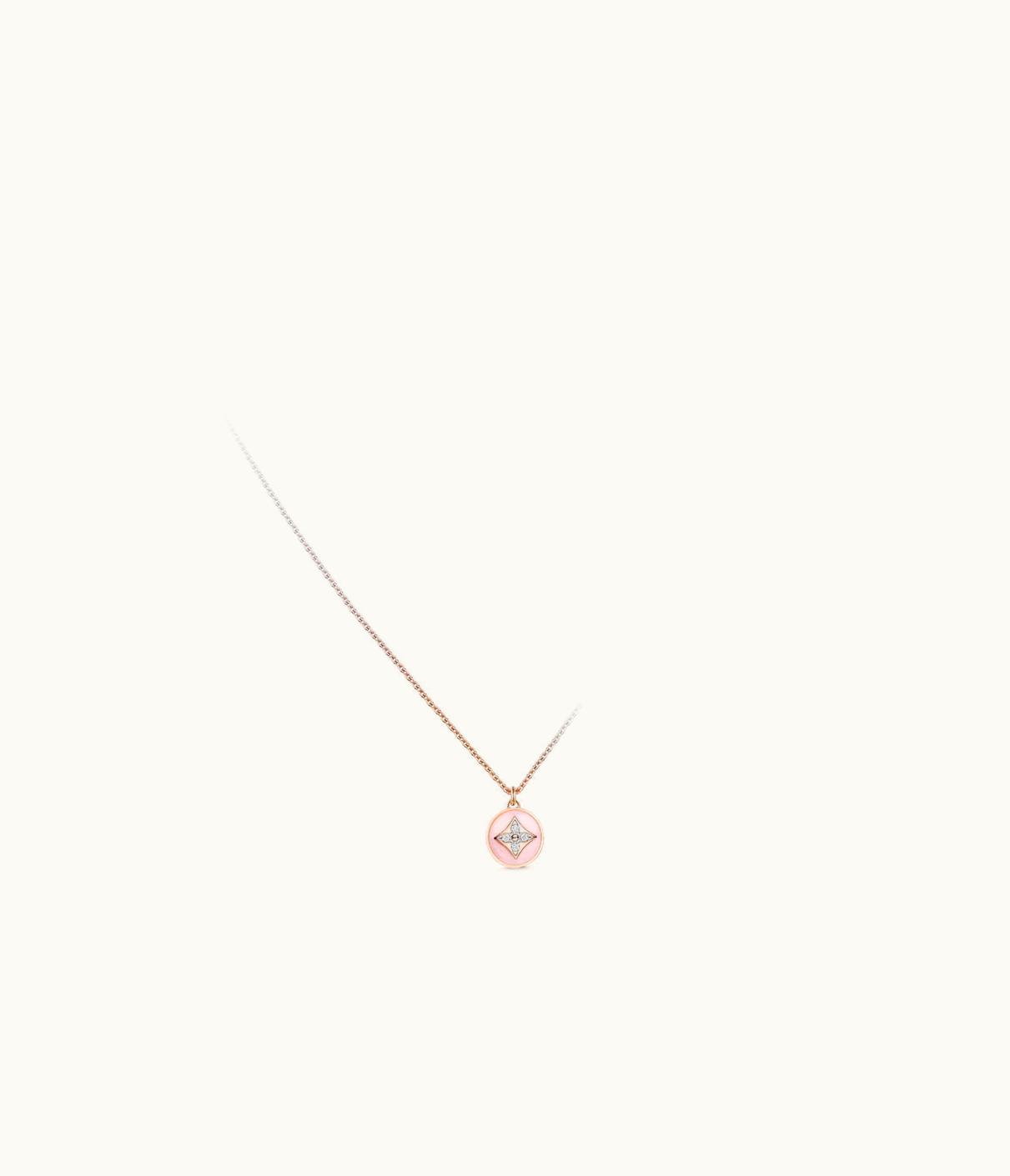 Louis Vuitton Louis Vuitton B Blossom Pendant, Pink Gold, White Gold, Pink Opal And Diamonds