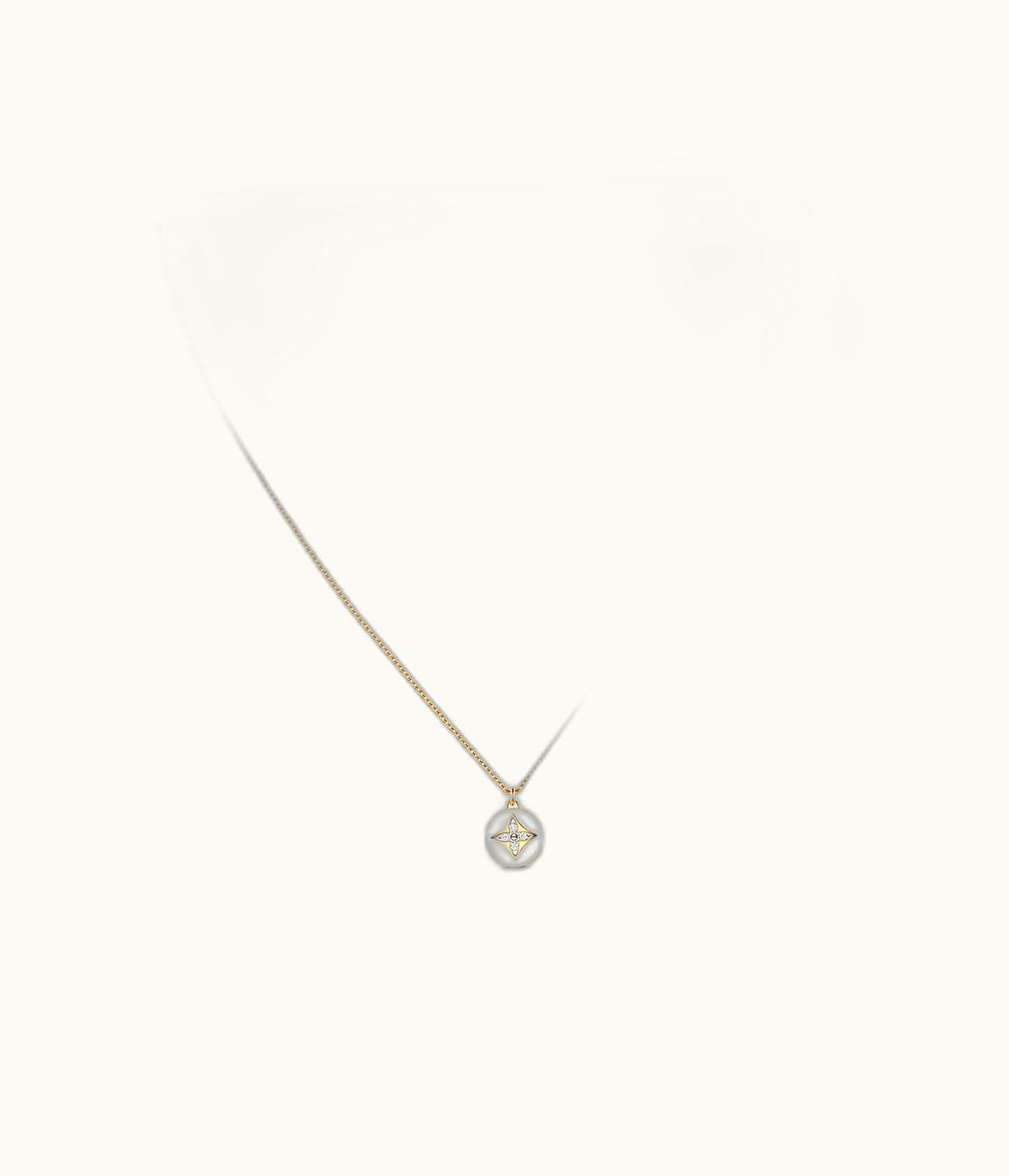 Louis Vuitton Louis Vuitton B Blossom Pendant, Yellow Gold, White Agate And Diamonds