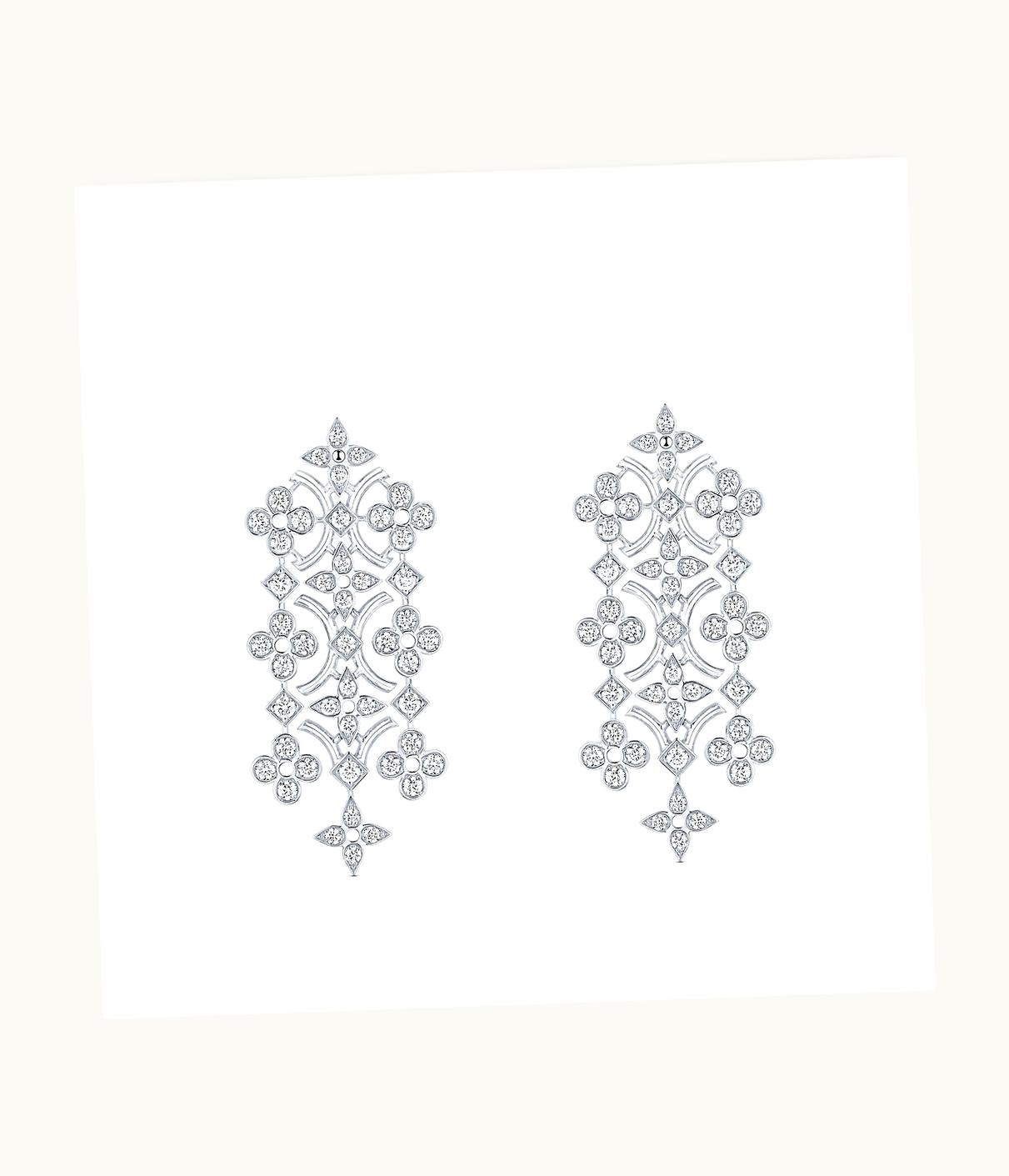 Louis Vuitton Louis Vuitton Dentelle Masterpiece Earrings, White Gold And Diamonds
