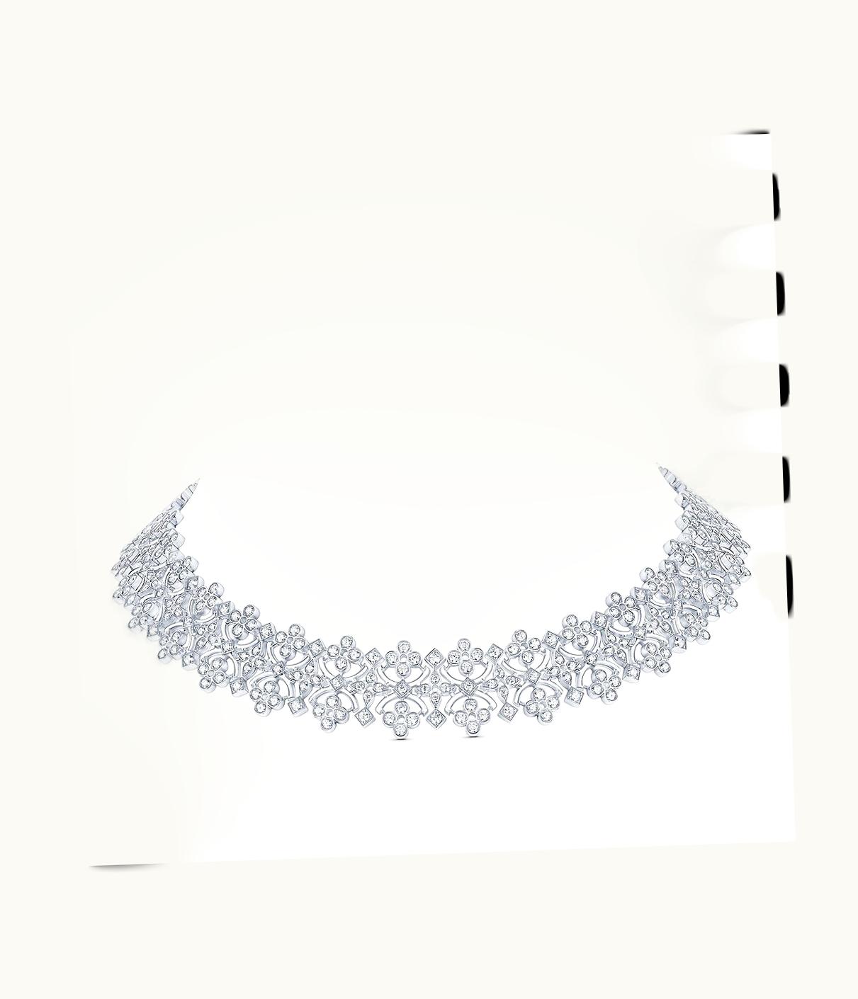 Louis Vuitton Louis Vuitton Dentelle Masterpiece Necklace, White Gold And Diamonds