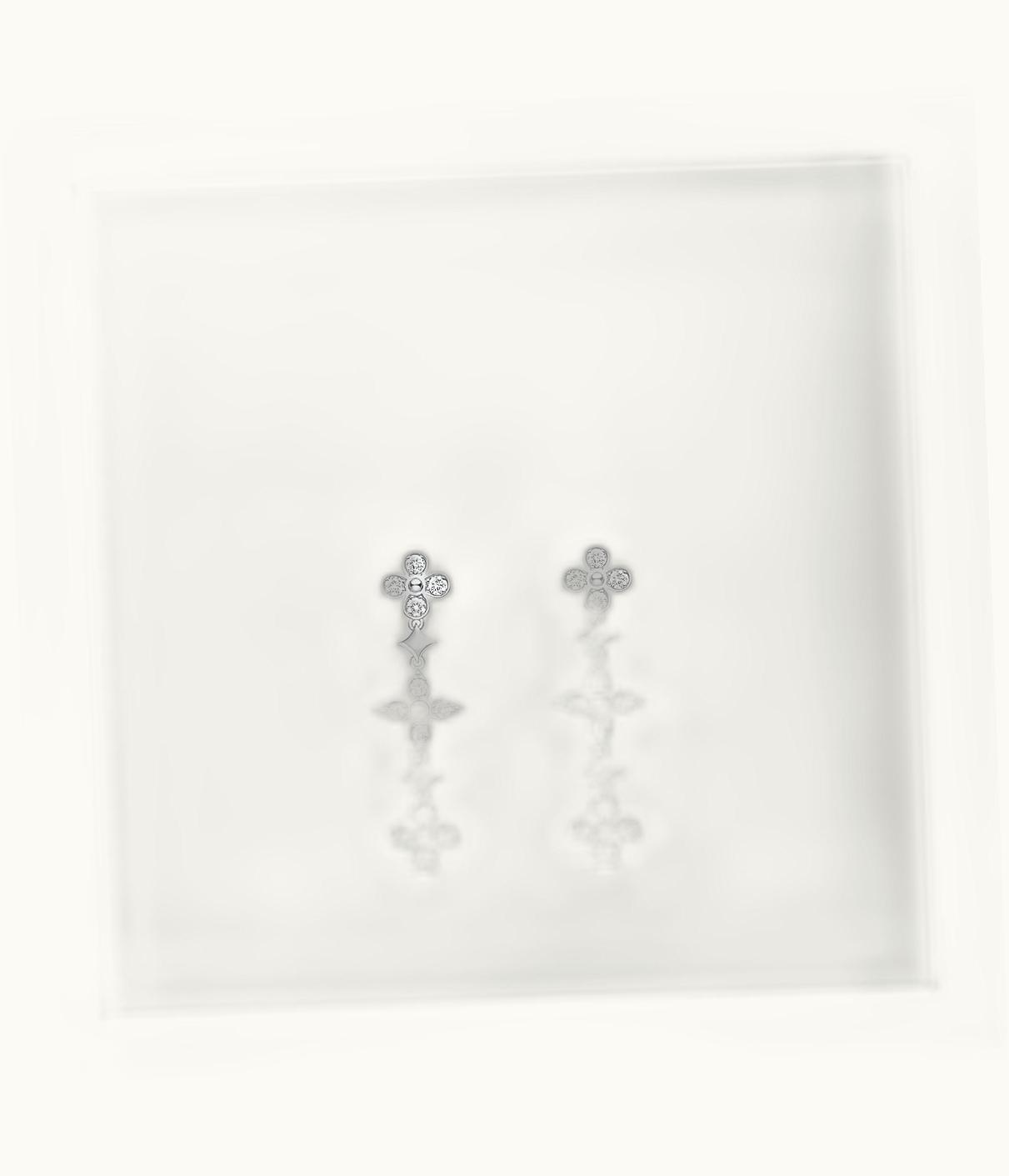 Louis Vuitton Louis Vuitton Dentelle One Row Earrings, White Gold And Diamonds