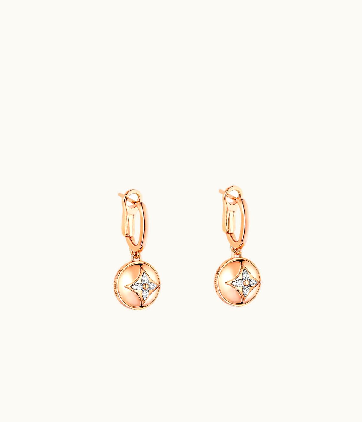 Louis Vuitton Louis Vuitton B Blossom Earrings, Pink Gold, White Gold And Diamonds