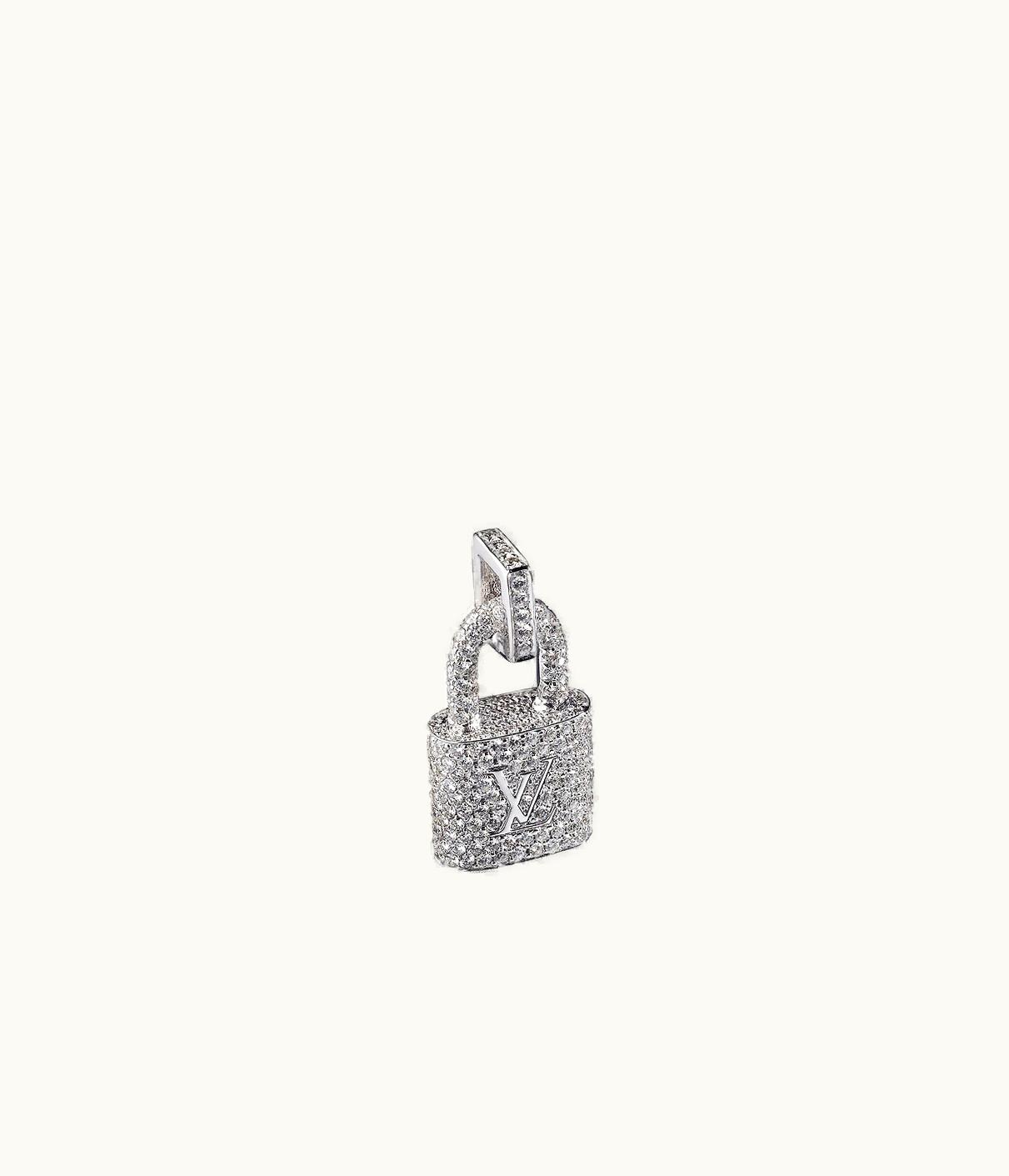 Louis Vuitton Louis Vuitton Lock It Padlock Pendant, White Gold And Pavé Diamond