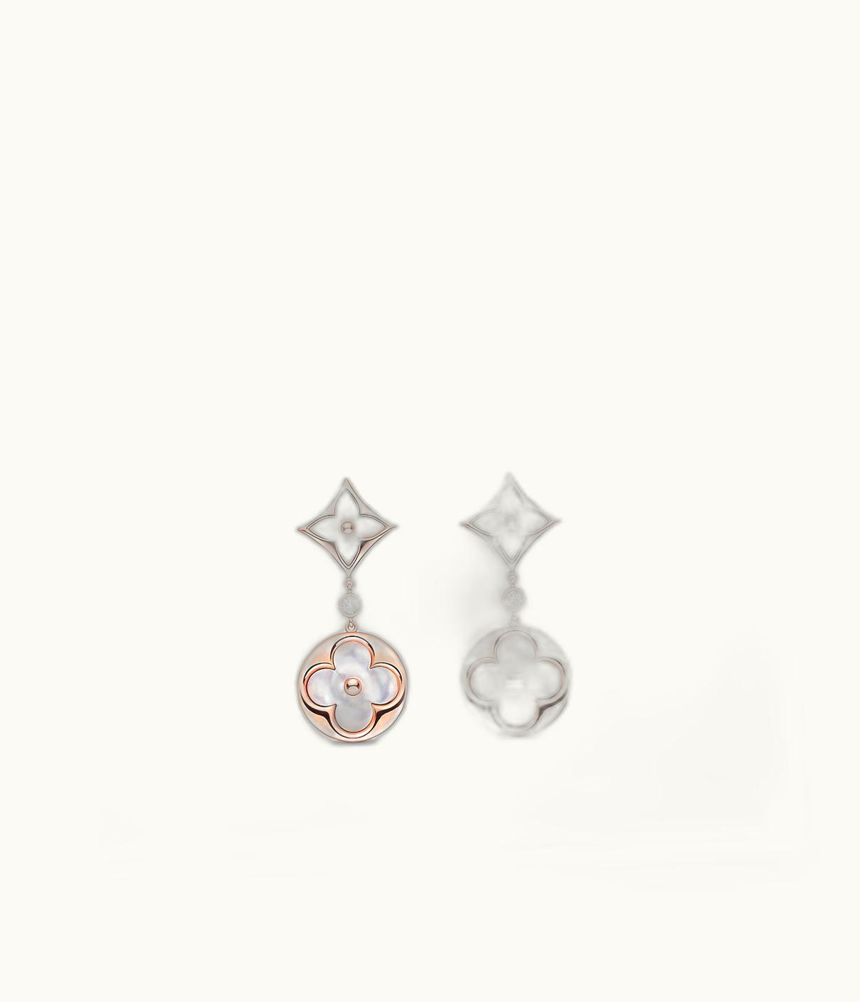 Louis Vuitton Louis Vuitton Colour Blossom Long Earrings, Pink Gold, White Mother-Of-Pearl And Diamonds