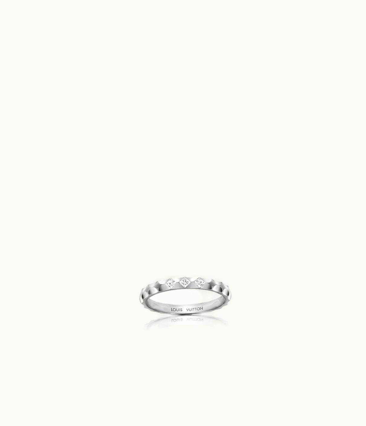 Louis Vuitton Louis Vuitton Monogram Infini Wedding Band, White Gold And Princess-Cut Diamonds