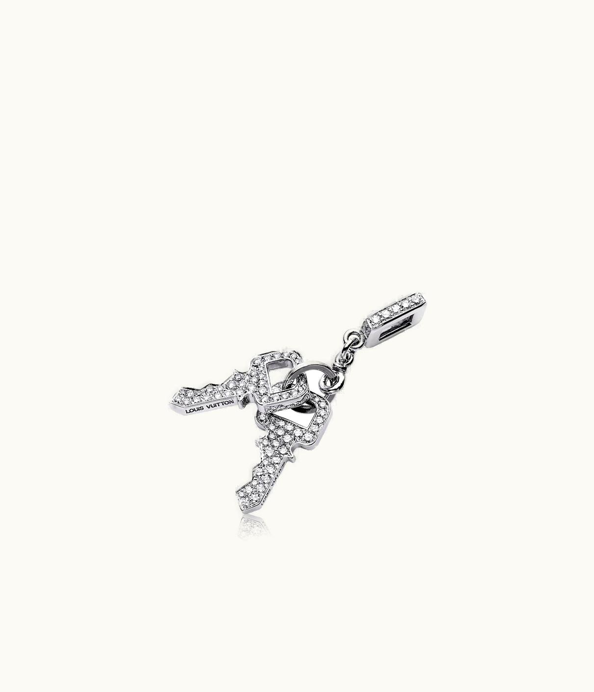 Louis Vuitton Louis Vuitton Lockit Key Pendant, White Gold And Diamonds