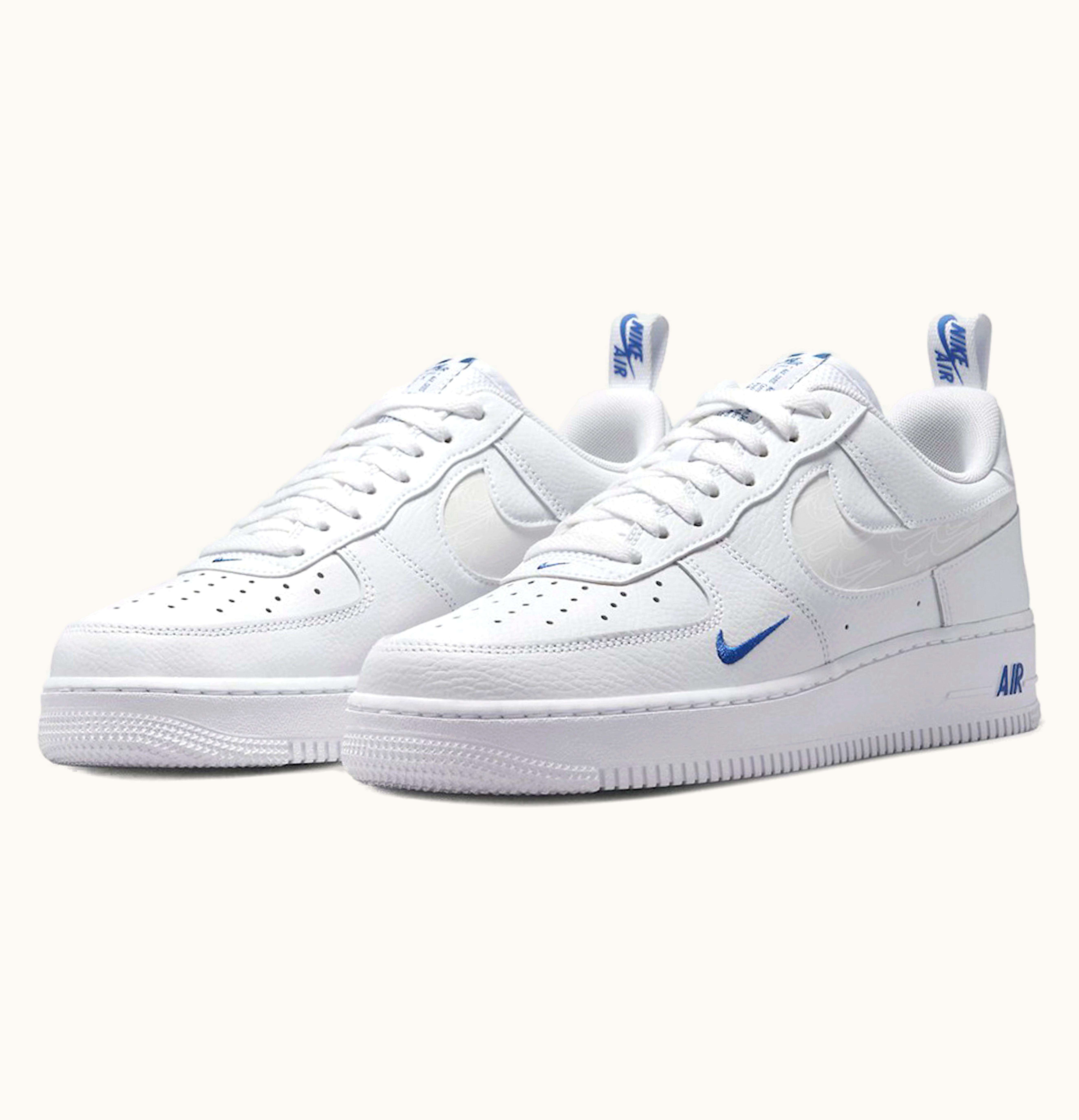 Nike Nike Air Force 1 Low Reflective Swoosh White Blue