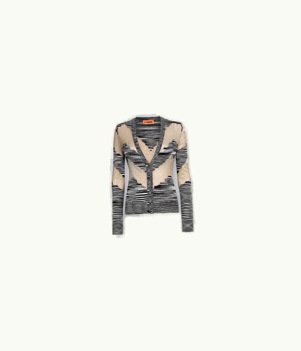 Missoni Missoni Slub Viscose And Cotton Cardigan With Lace Inserts