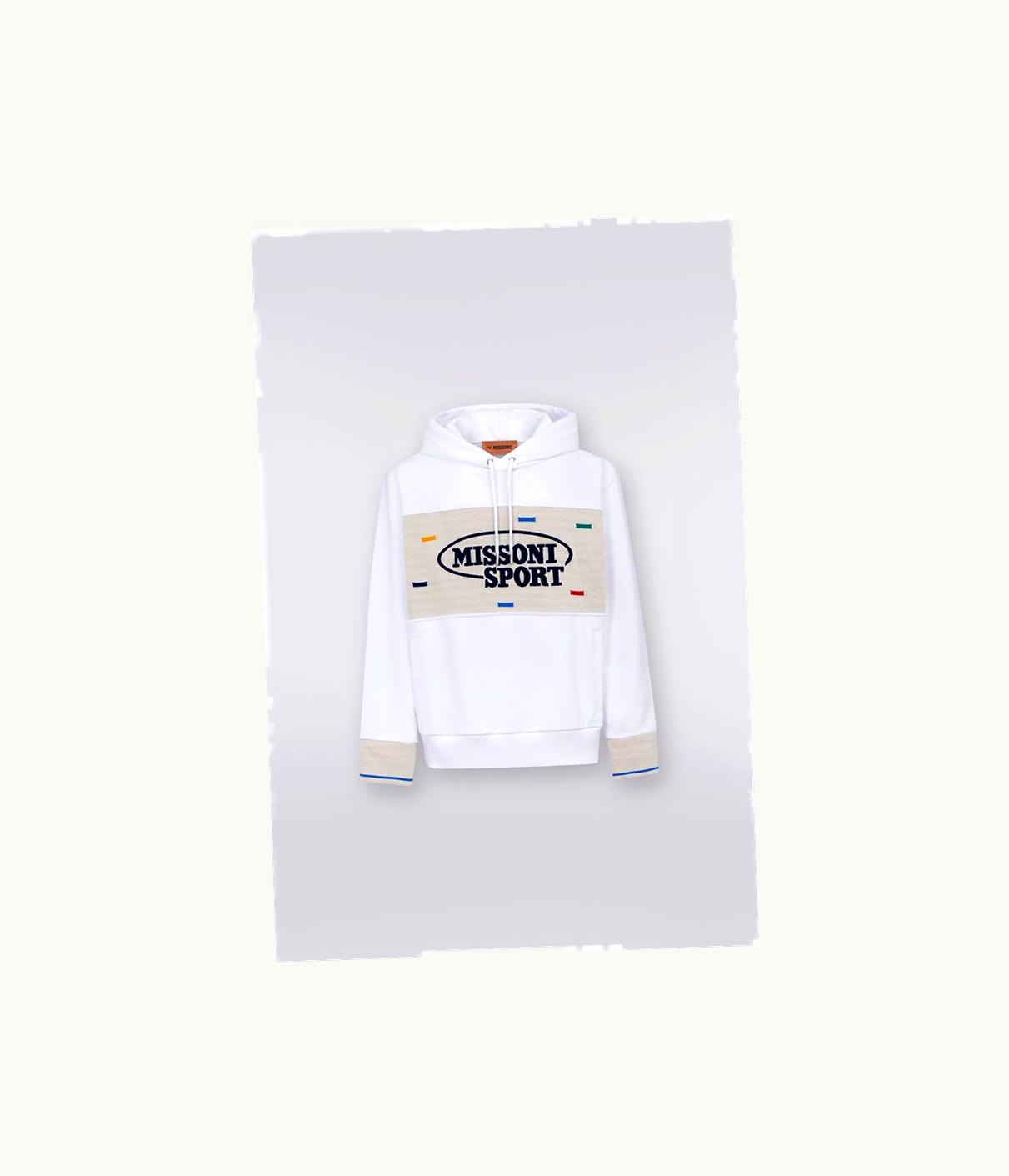 Missoni Missoni Cotton Hoodie With Knitted Inserts And Legacy Logo