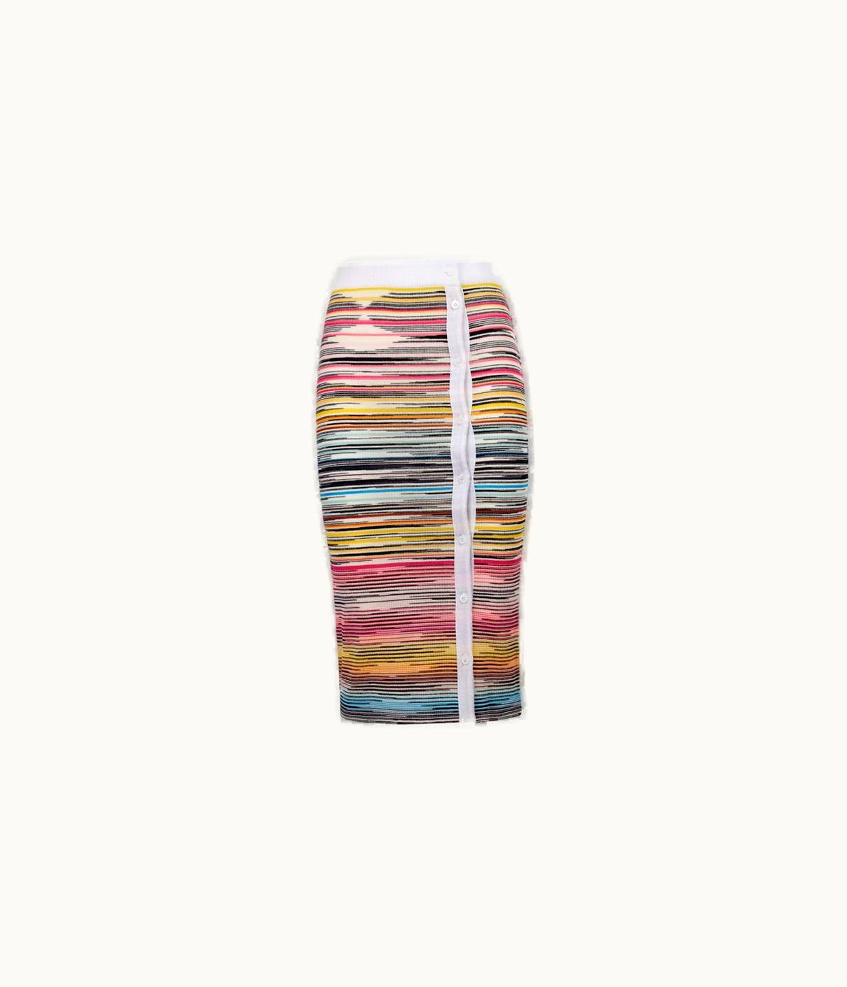 Missoni Missoni Wool And Viscose Blend Longuette Skirt With Asymmetric Buttoning