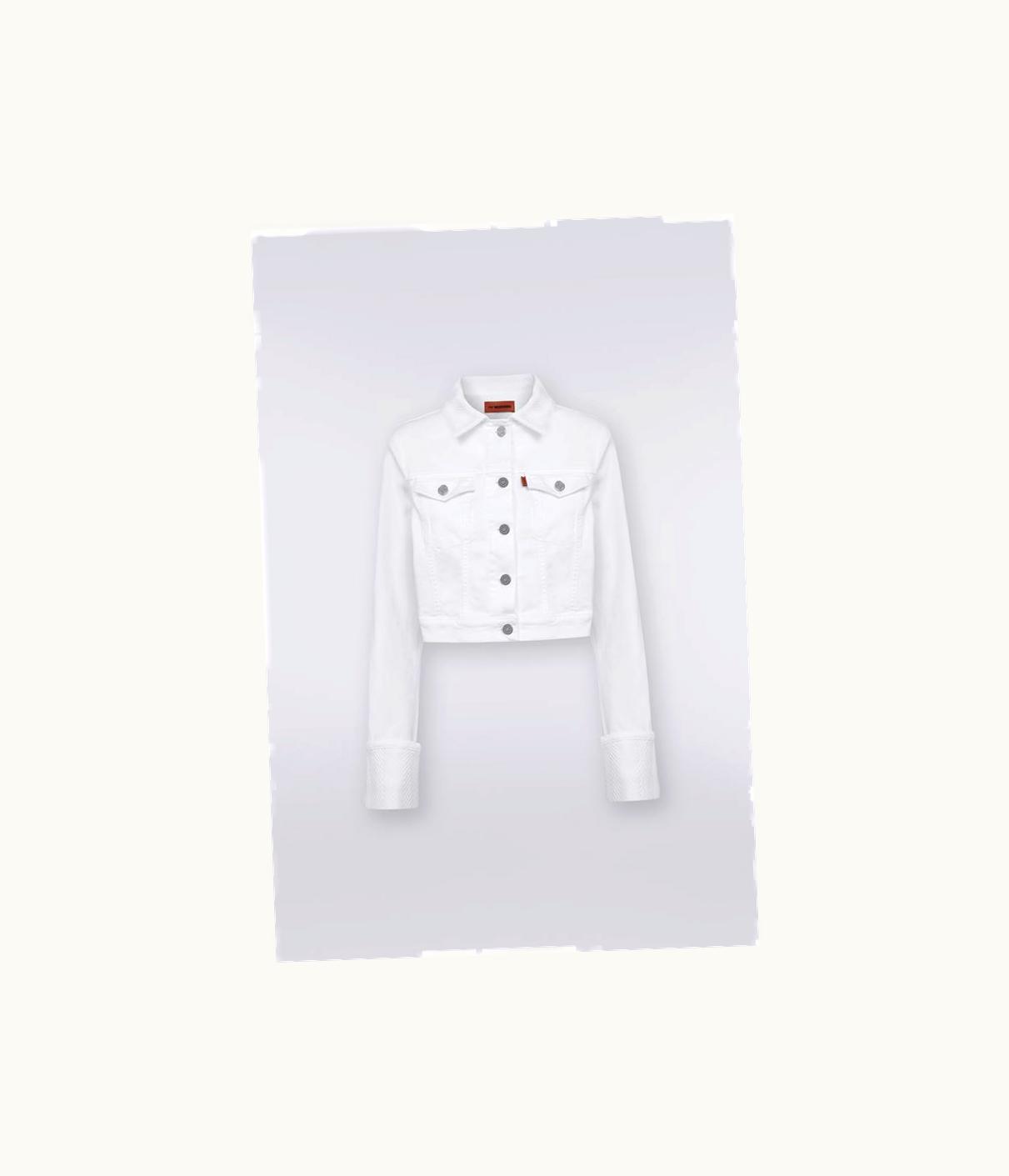 Missoni Missoni Cotton Denim Jacket With Chevron Knit Inserts