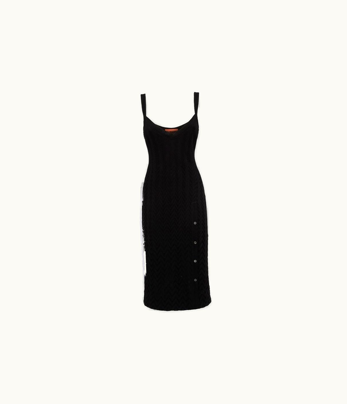 Missoni Missoni Sleeveless Cotton And Viscose Longuette Dress With Side Button Placket