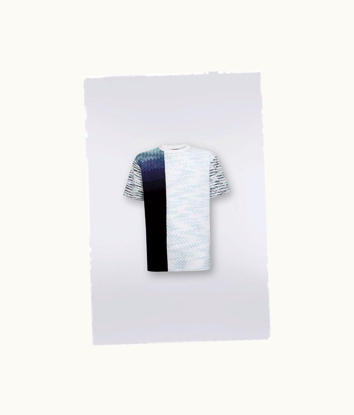 Missoni Missoni Crew-Neck T-Shirt In Viscose And Cotton Patchwork