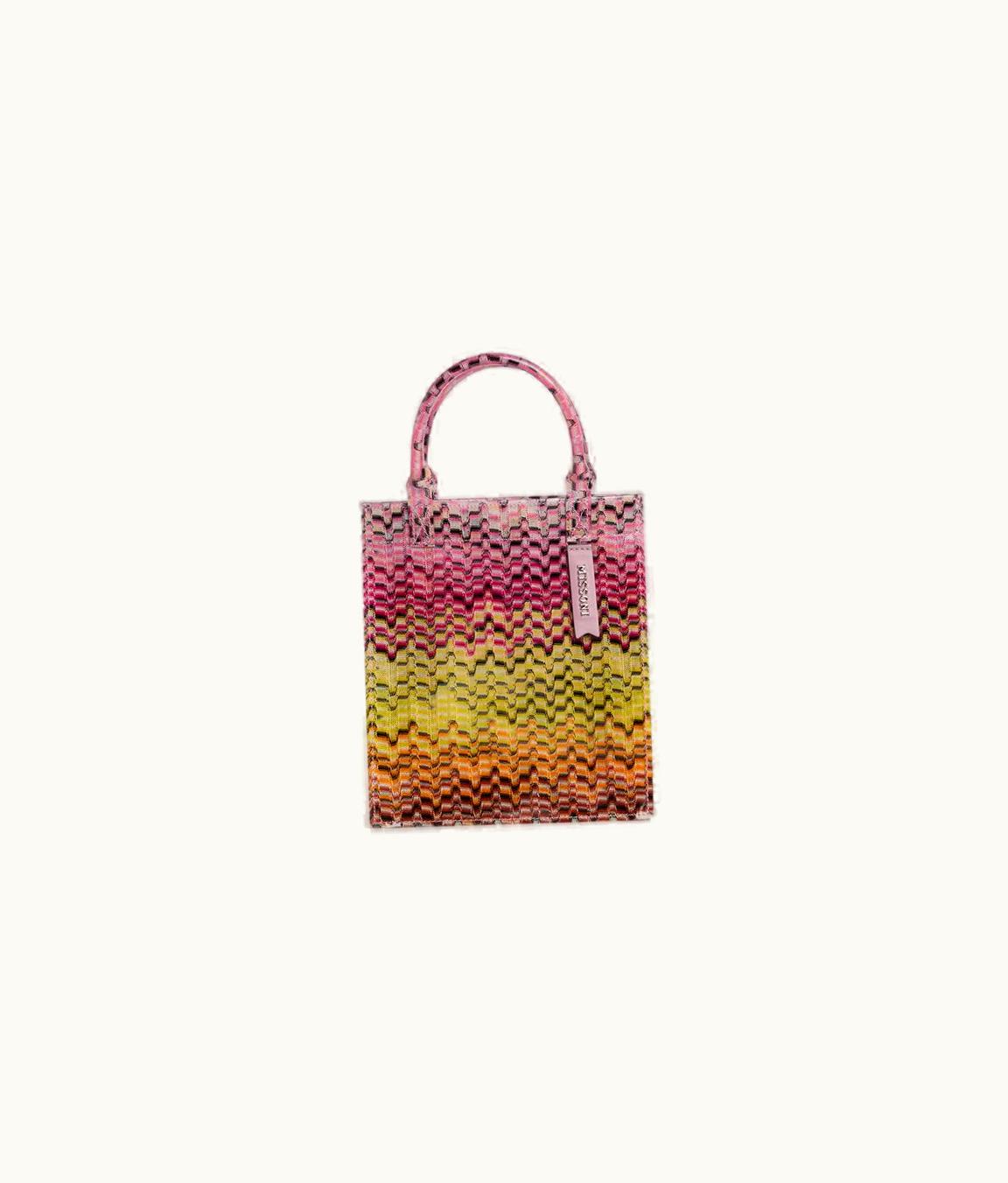 Missoni Missoni Pvc-Coated Shopping Bag In Greek Fret Patterned Fabric