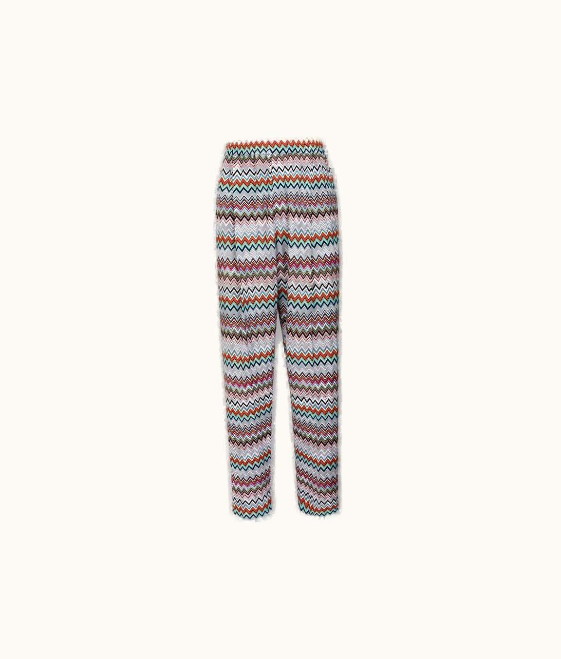 Missoni Missoni Cotton And Viscose Blend Chevron Knit Trousers