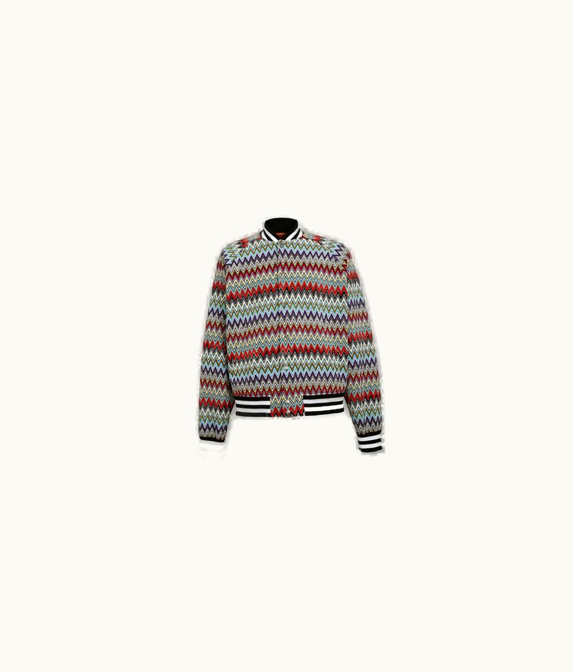 Missoni Missoni Cotton Bomber Jacket With Multicoloured Chevron Pattern