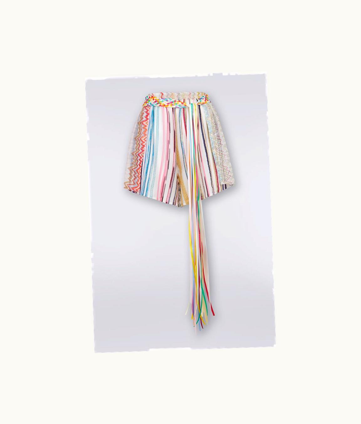 Missoni Missoni Patchwork Cover Up Shorts With Braided Belt