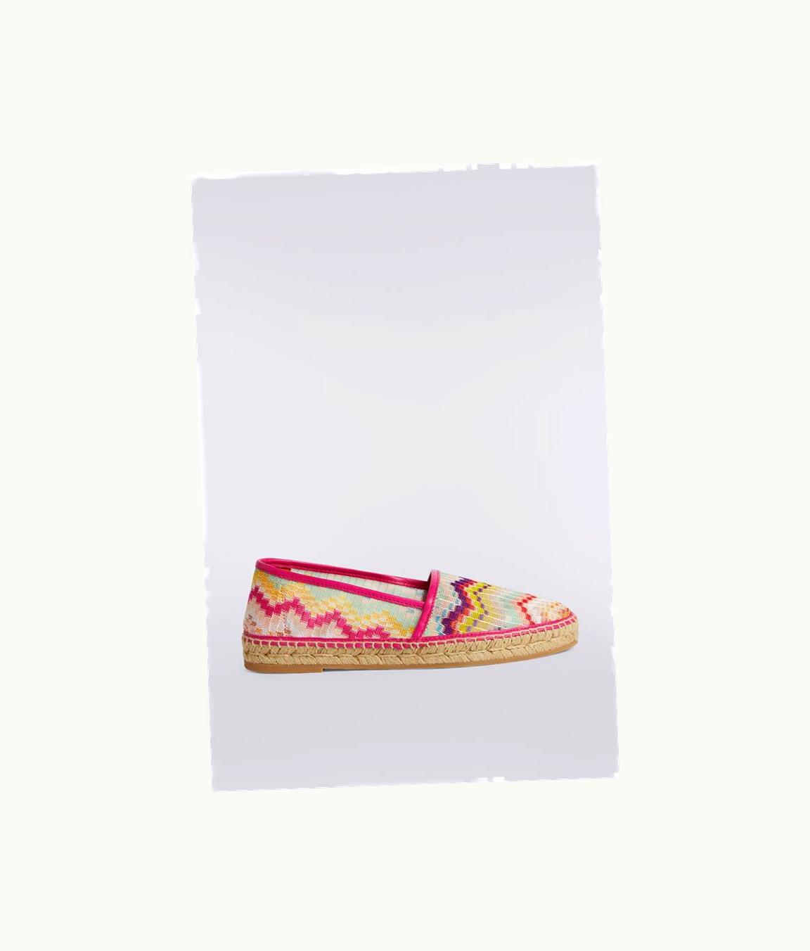 Missoni Missoni Flat Espadrilles In Zigzag Fabric With Rope Sole