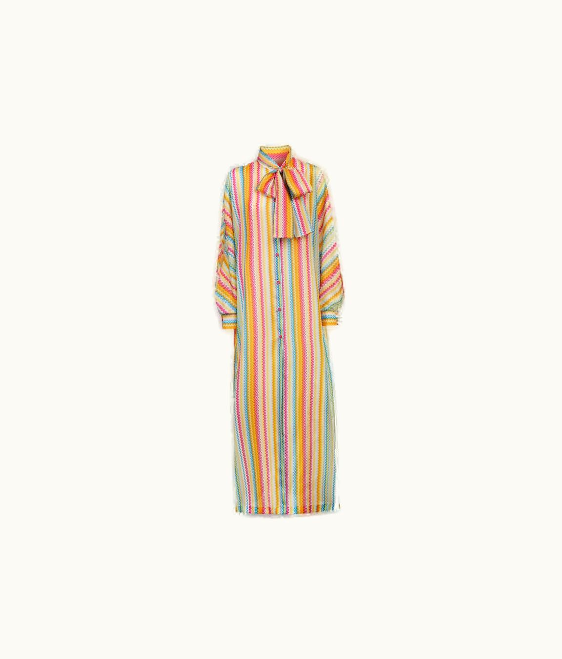 Missoni Missoni Long Habutai Silk Cover Up With Sash Collar