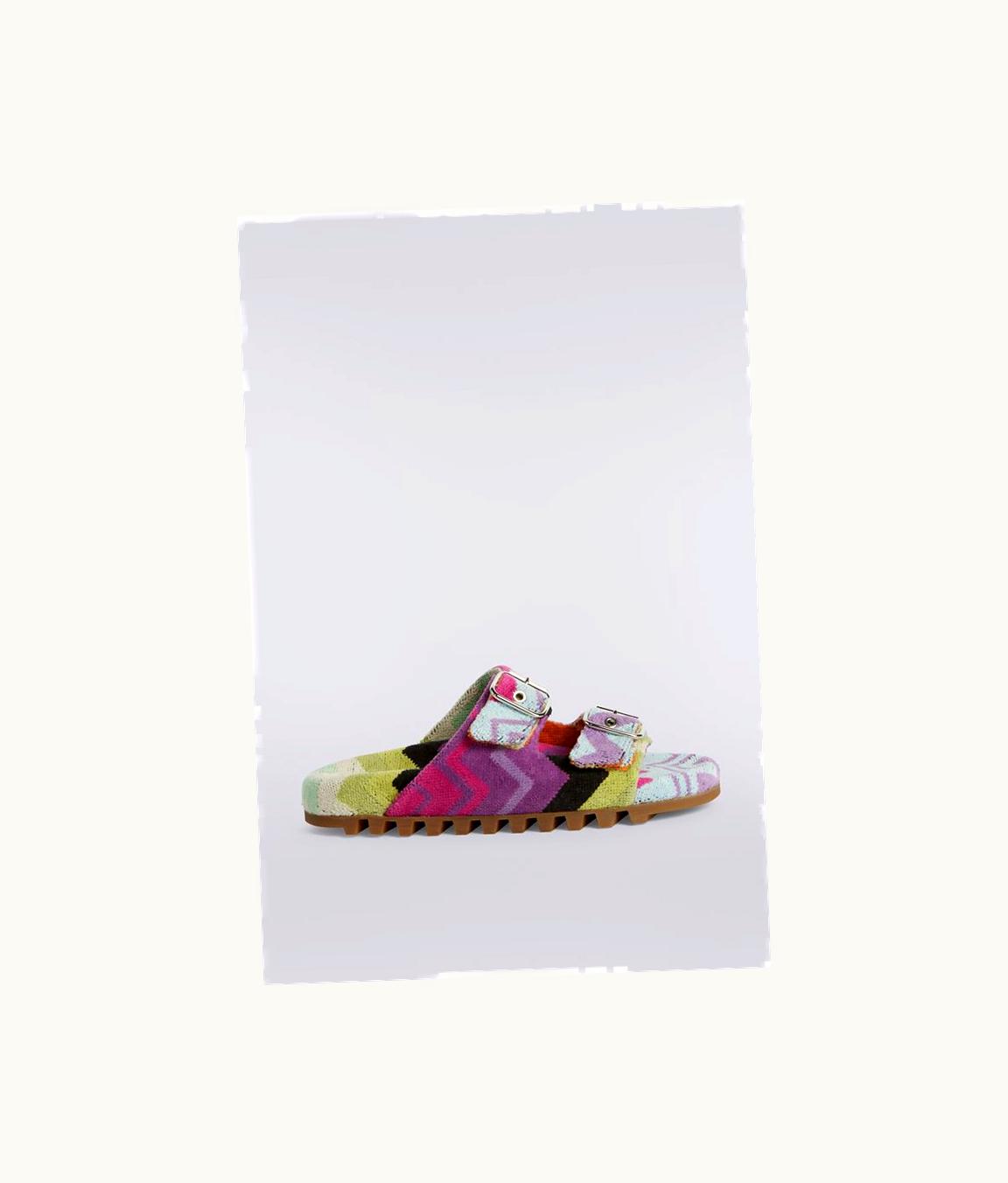 Missoni Missoni Flat Sandals With Double Zigzag Terry Band