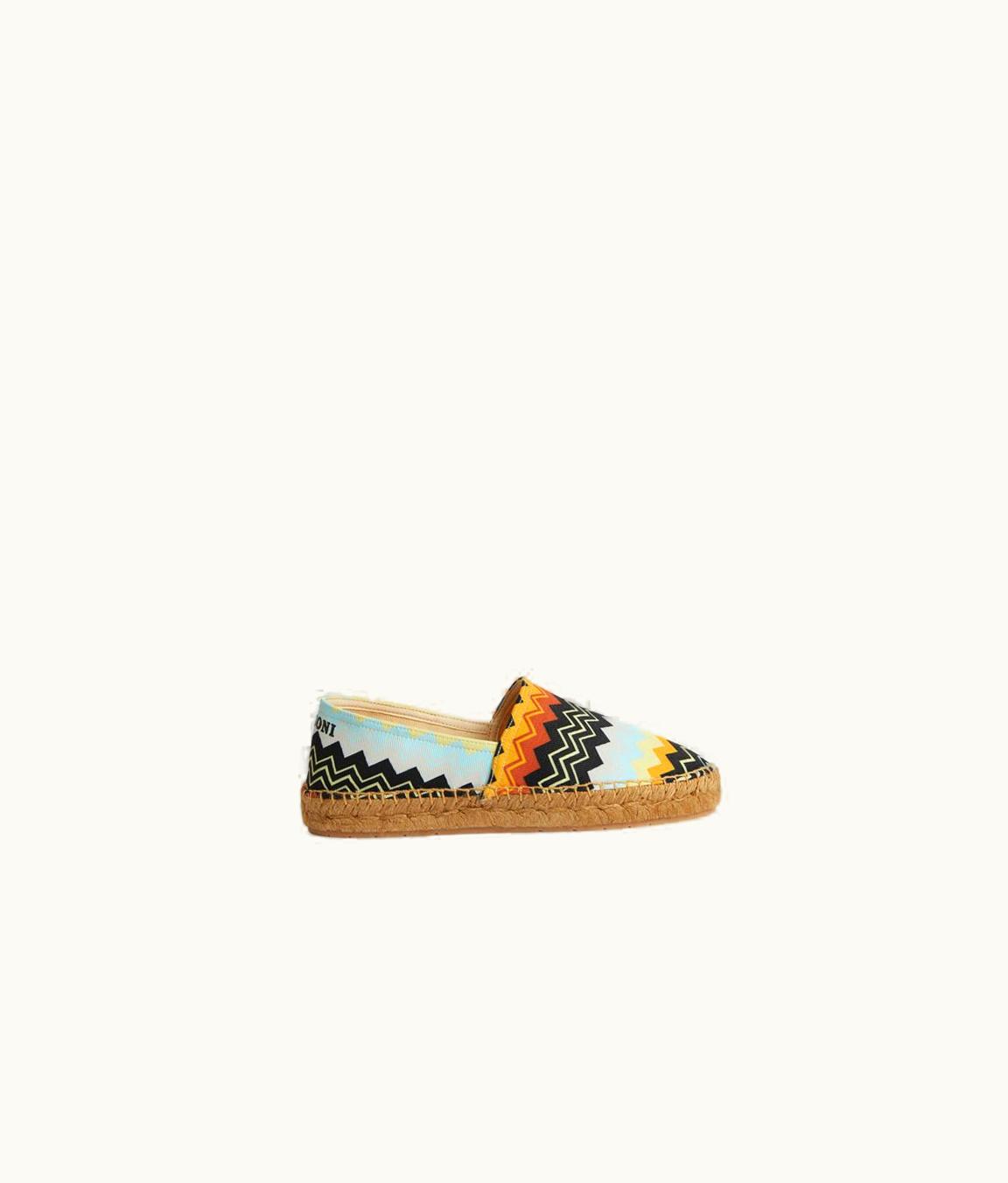 Missoni Missoni Printed Canvas Flat Espadrilles With Logo Inscription