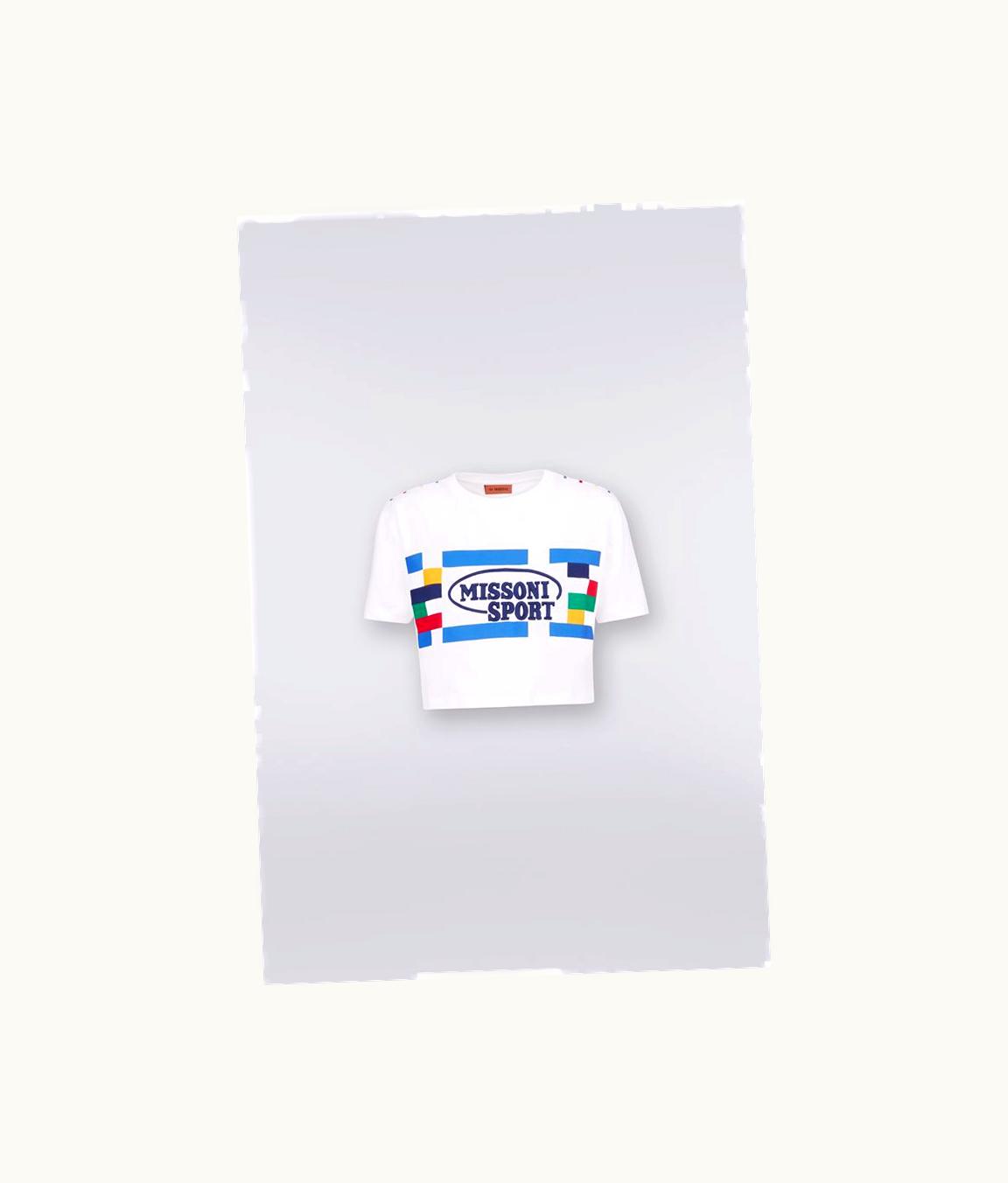 Missoni Missoni Cotton Crop Top With Legacy Logo Print And Embroidery UZ0151042