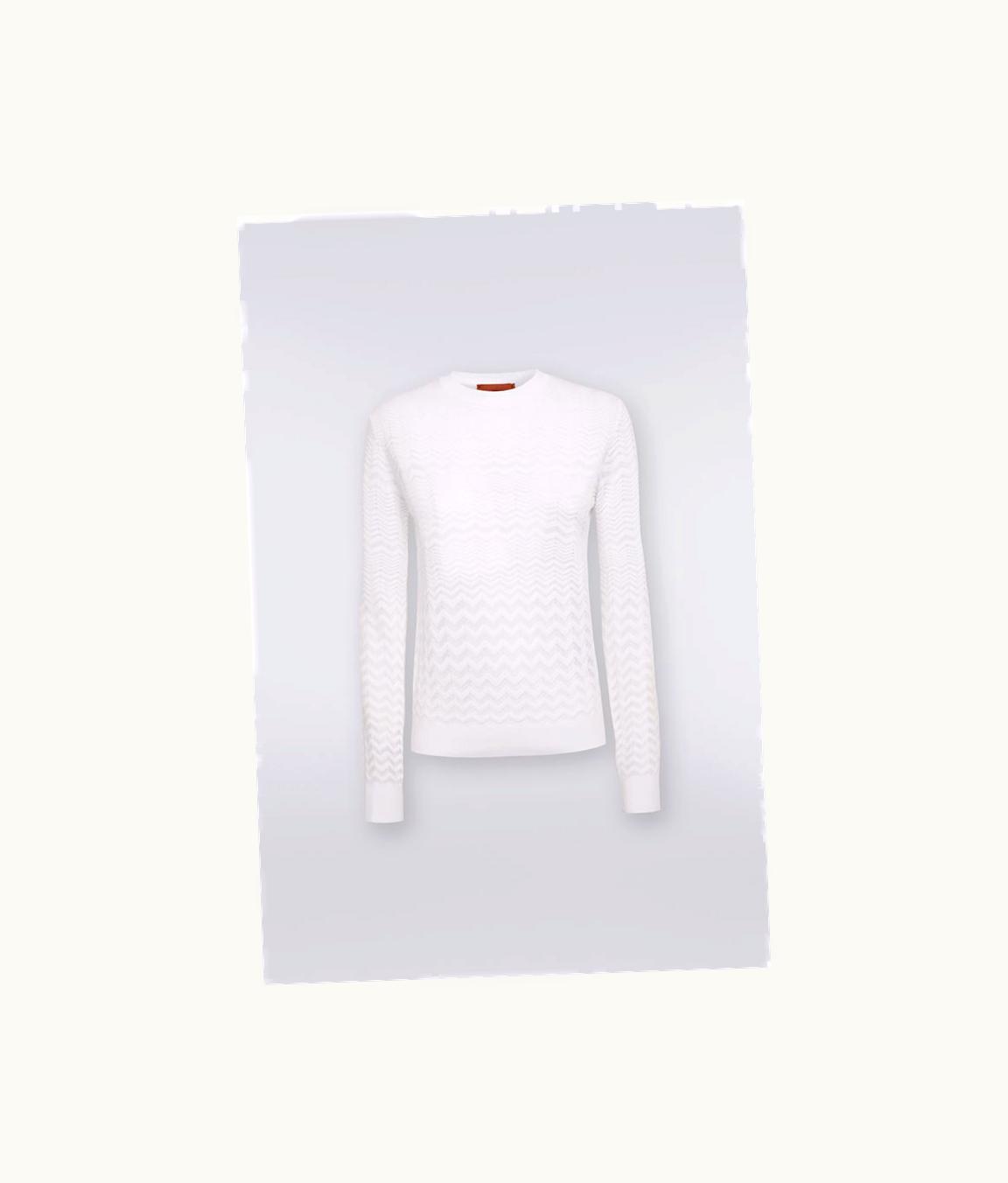 Missoni Missoni Cotton And Viscose Crew-Neck Jumper With Tone-On-Tone Zigzag