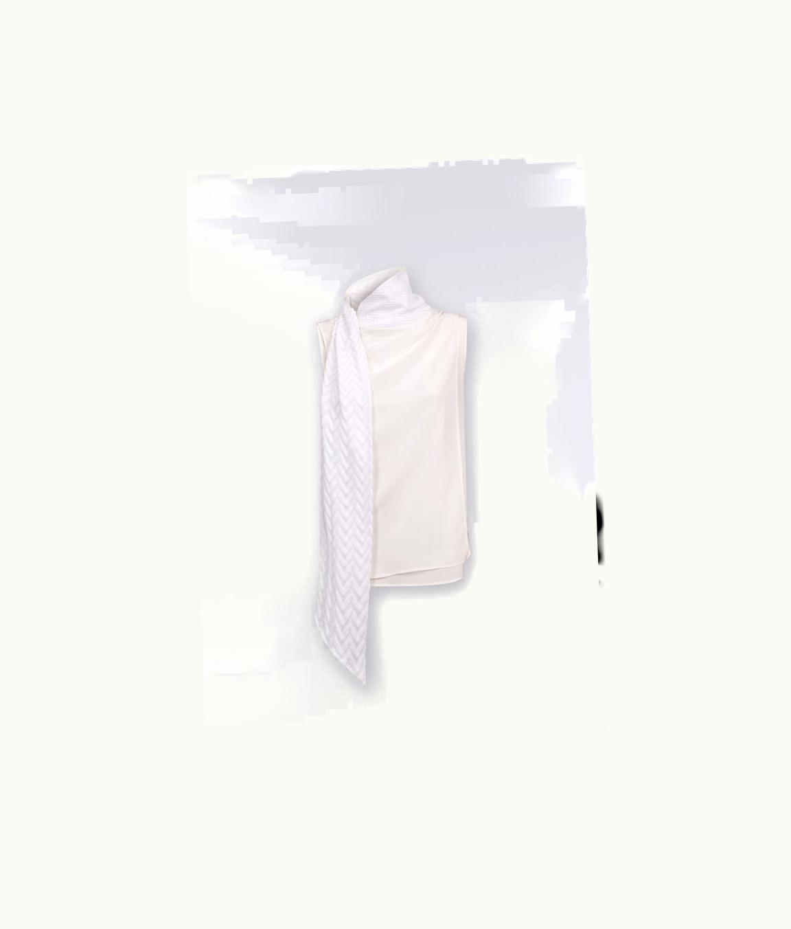 Missoni Missoni Silk Blouse With Tone-On-Tone Chevron Shawl Collar