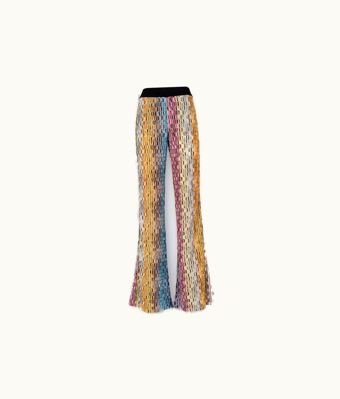 Missoni Missoni Flare Trousers With Multicoloured Greek Fret And Lamé Details