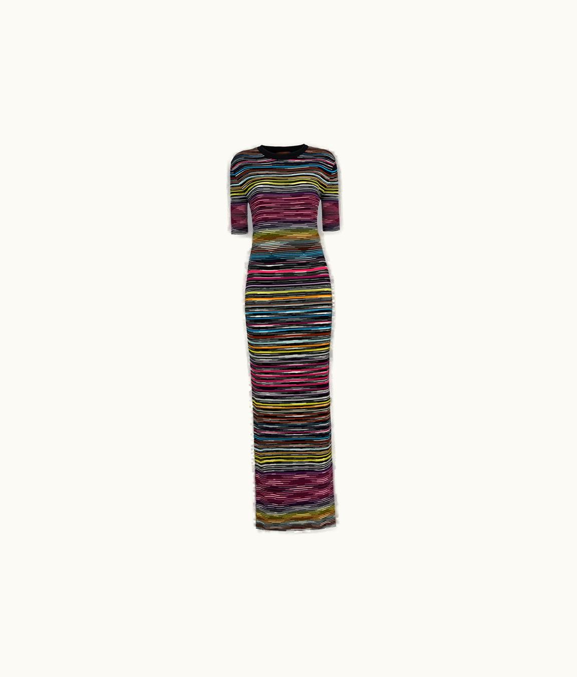 Missoni Missoni Wool And Viscose Short-Sleeved Long Dress