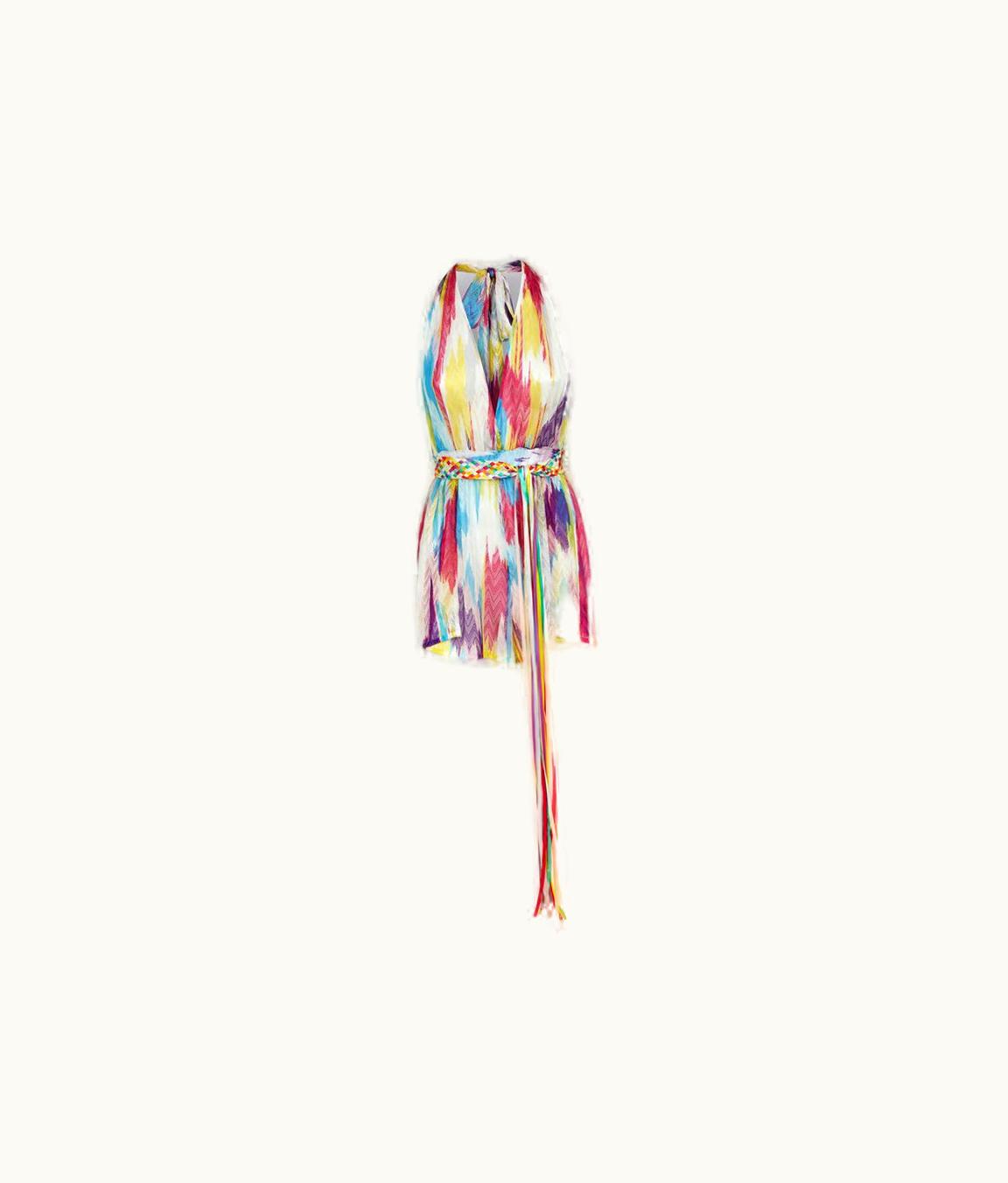 Missoni Missoni Short Cover Up Jumpsuit With Ribbon Belt