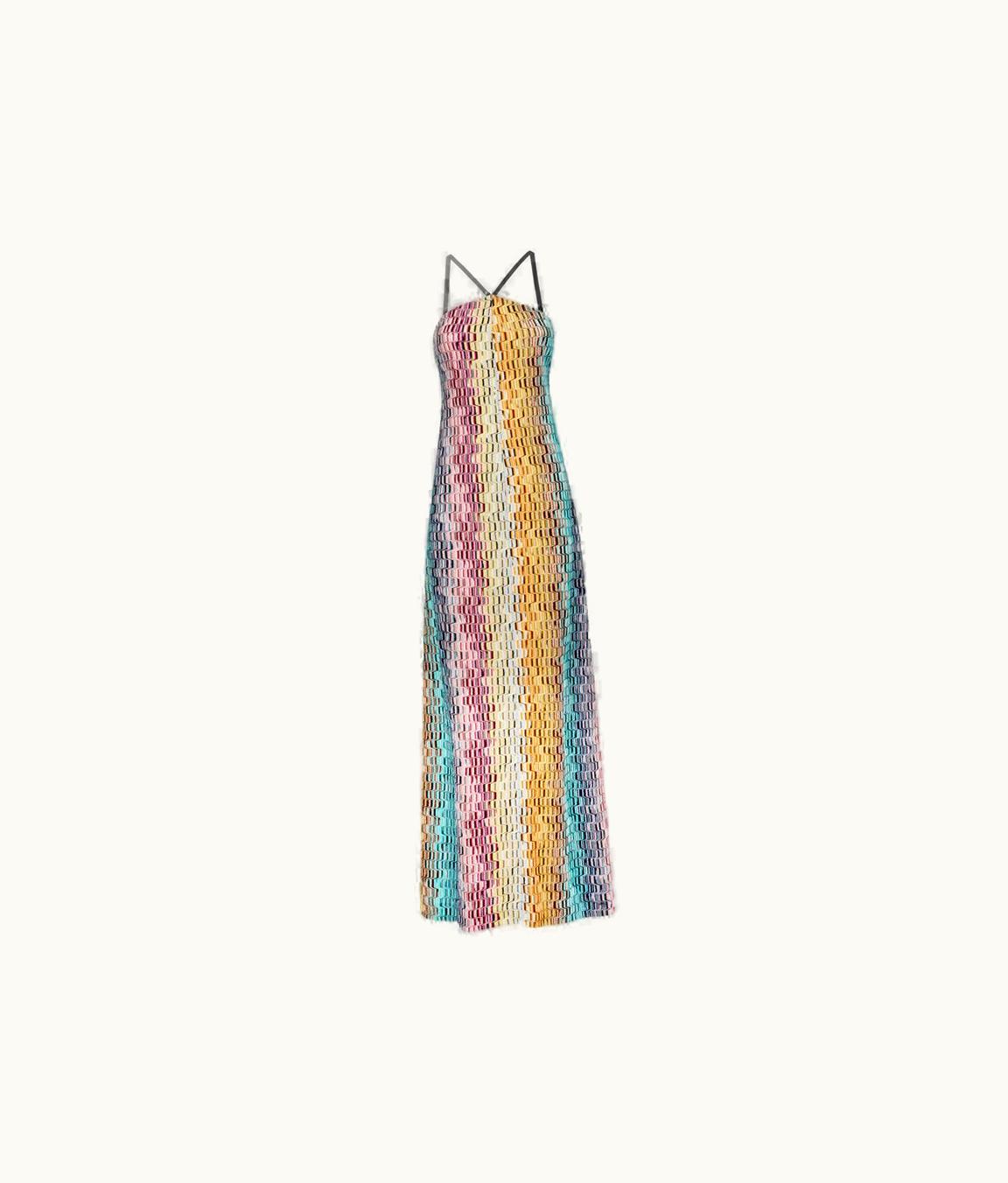 Missoni Missoni Sleeveless Long Dress With Greek Fret Motif And Lamé
