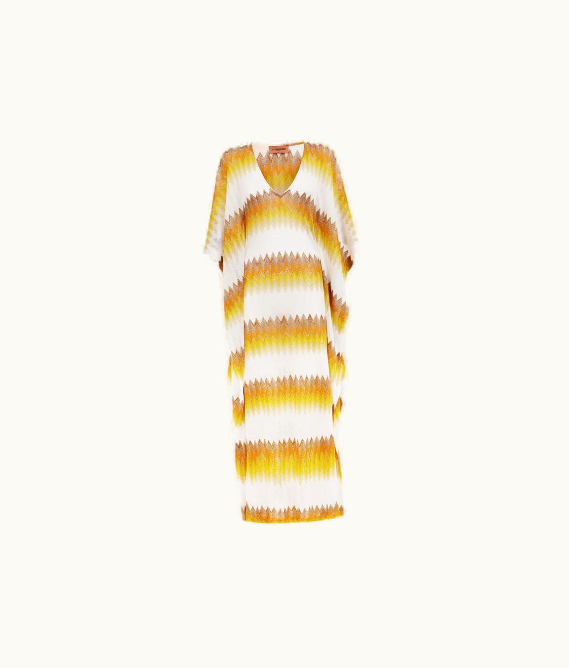 Missoni Missoni Long Viscose Kaftan Cover Up With Zigzag And Lamé
