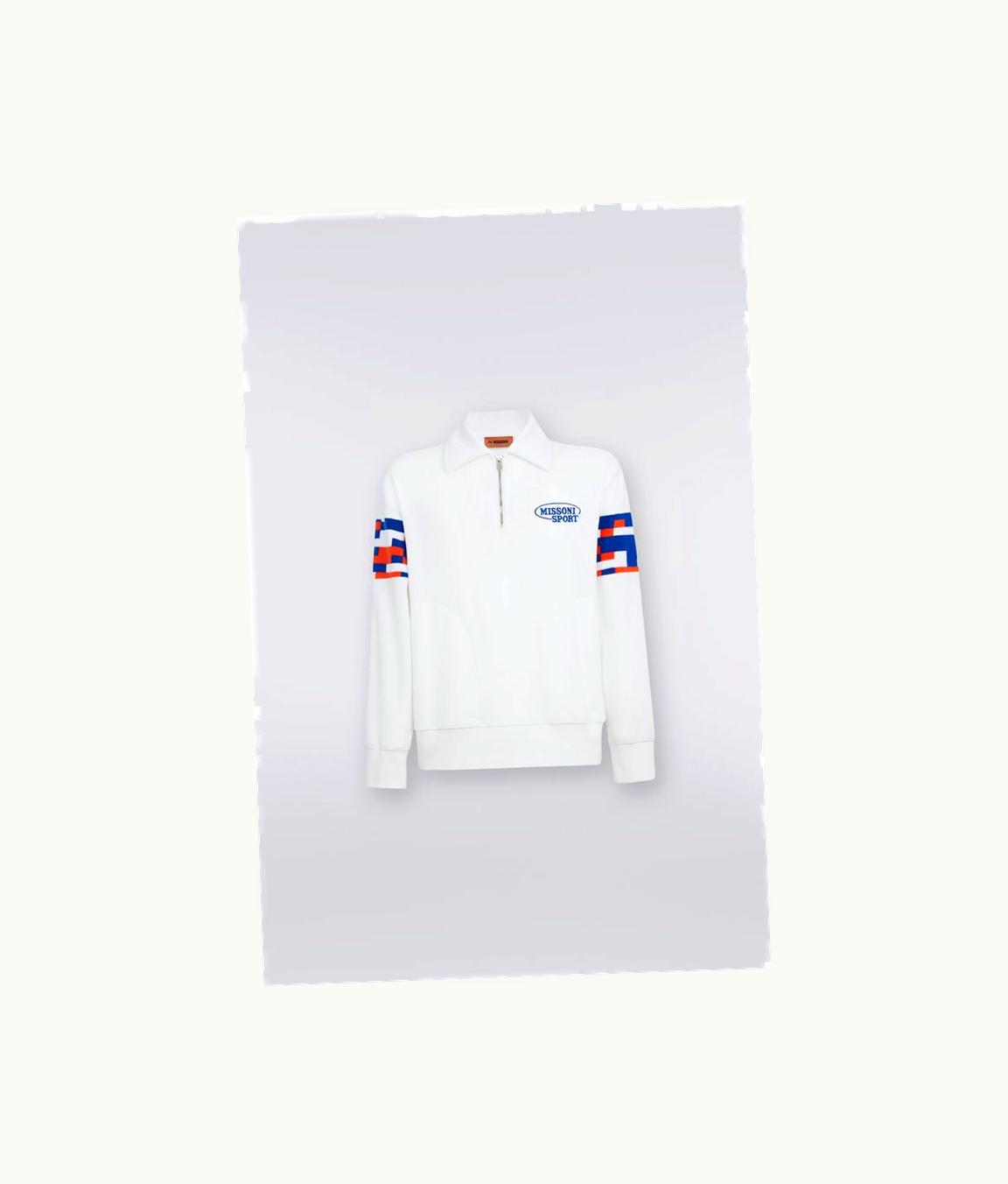 Missoni Missoni Cotton Blend Terry Sweatshirt With Embroidered Logo And Zip Collar