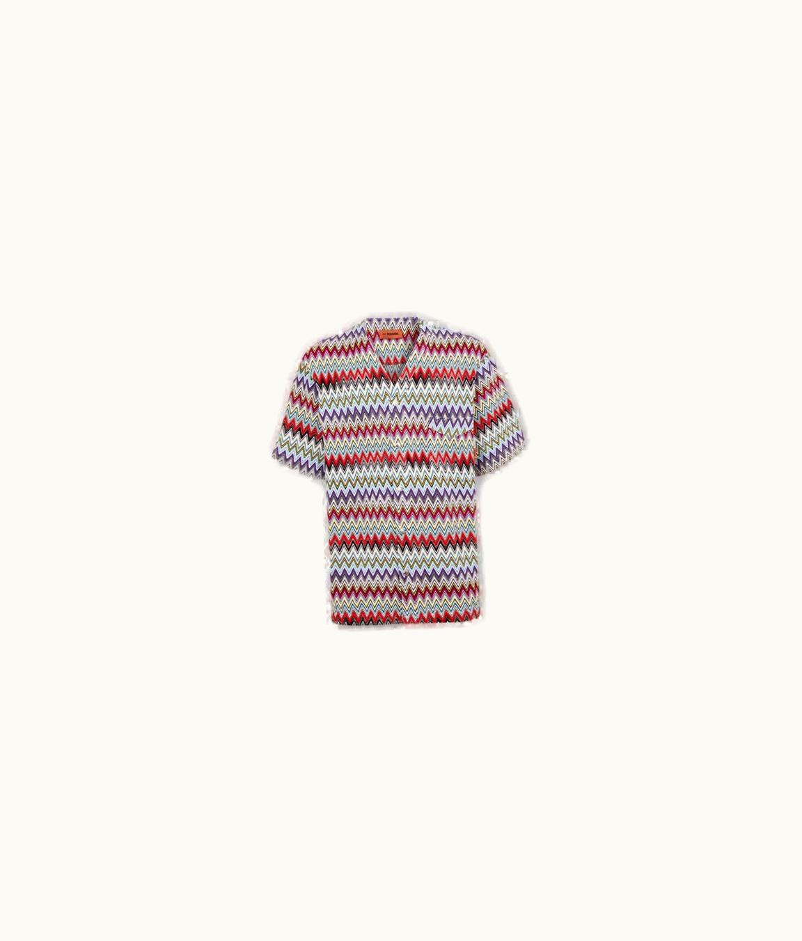 Missoni Missoni Short-Sleeved Cotton Shirt With Chevron Pattern
