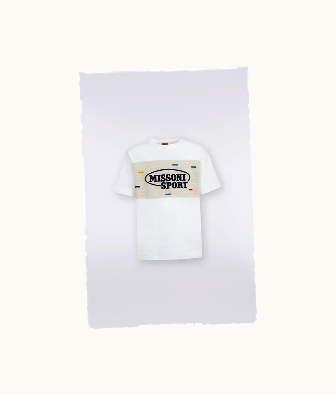 Missoni Missoni Cotton Crew-Neck T-Shirt With Knitted Insert And Logo