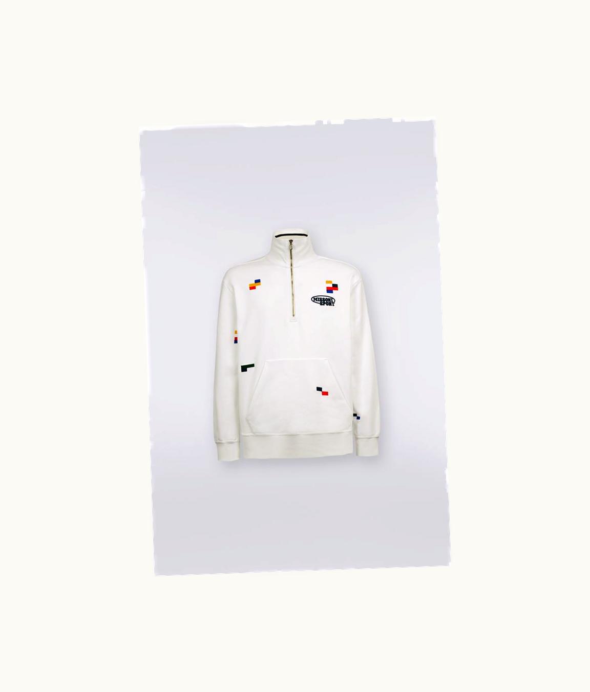 Missoni Missoni Sweatshirt With Half Zip And Legacy Logo Embroidery