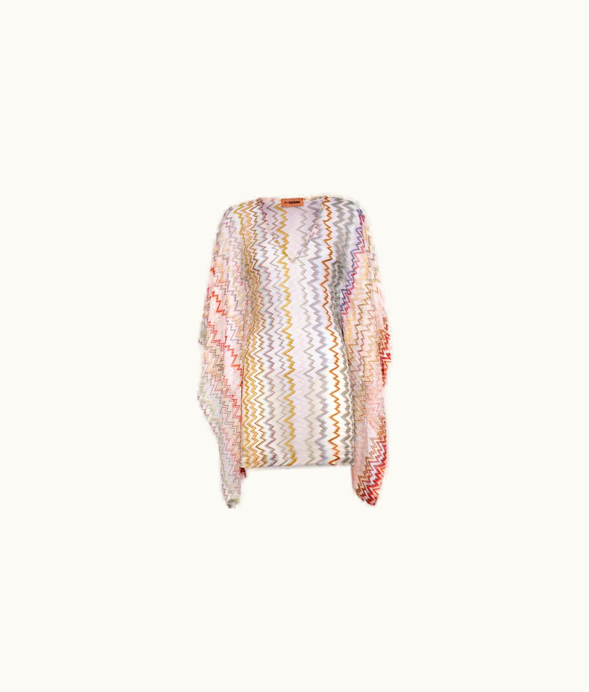 Missoni Missoni Short Kaftan Cover Up With Mountain Pattern And Lamé