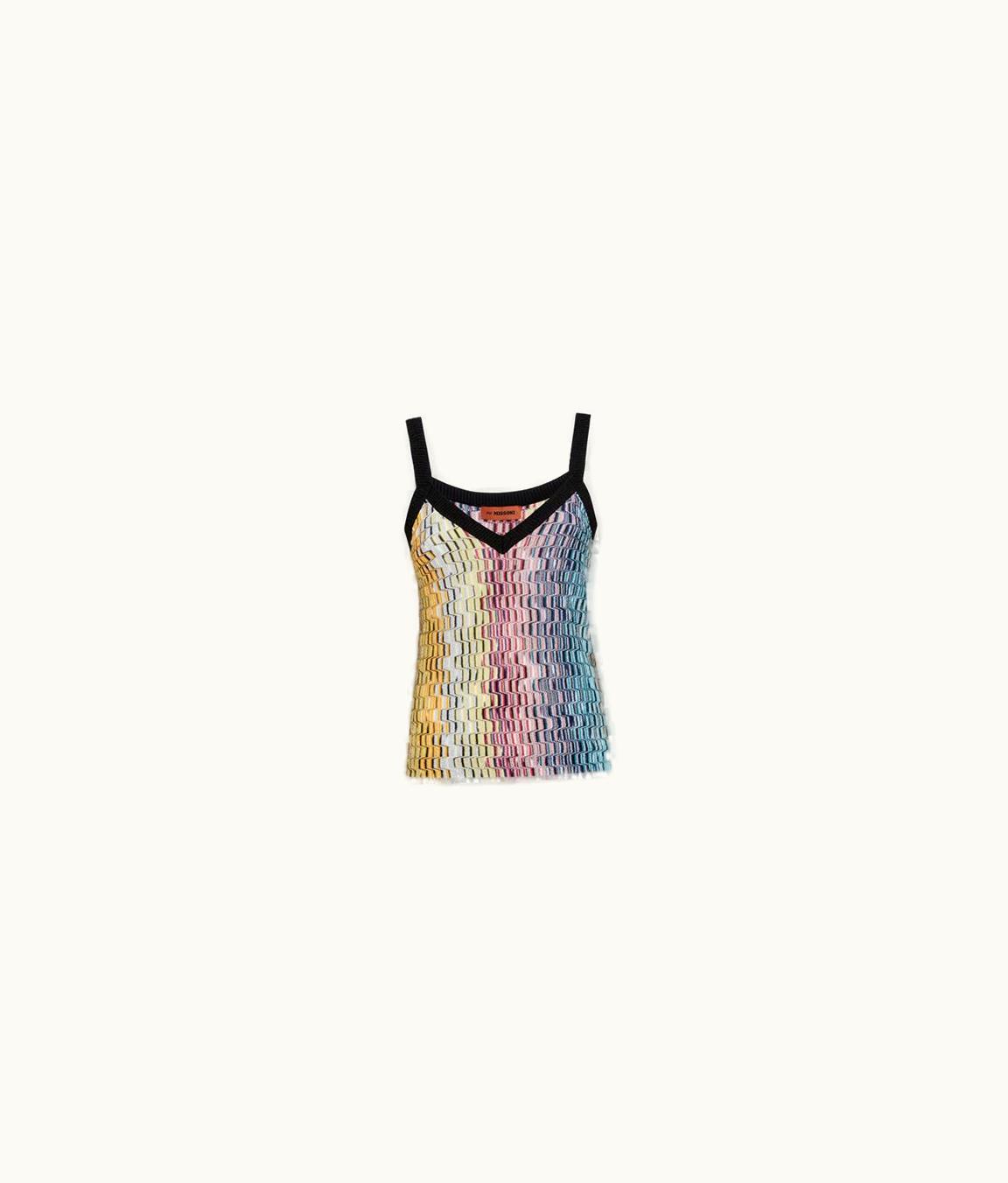 Missoni Missoni Viscose Blend Tank Top With Greek Fret Motif