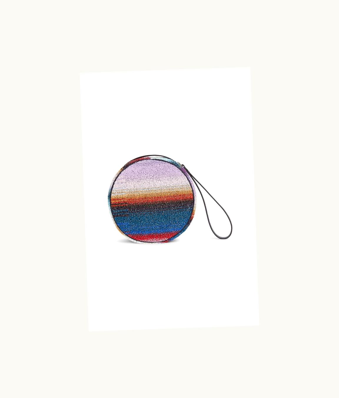 Missoni Missoni Round Cotton And Lurex Terry Beauty Case With Leather Borders UZ0152174