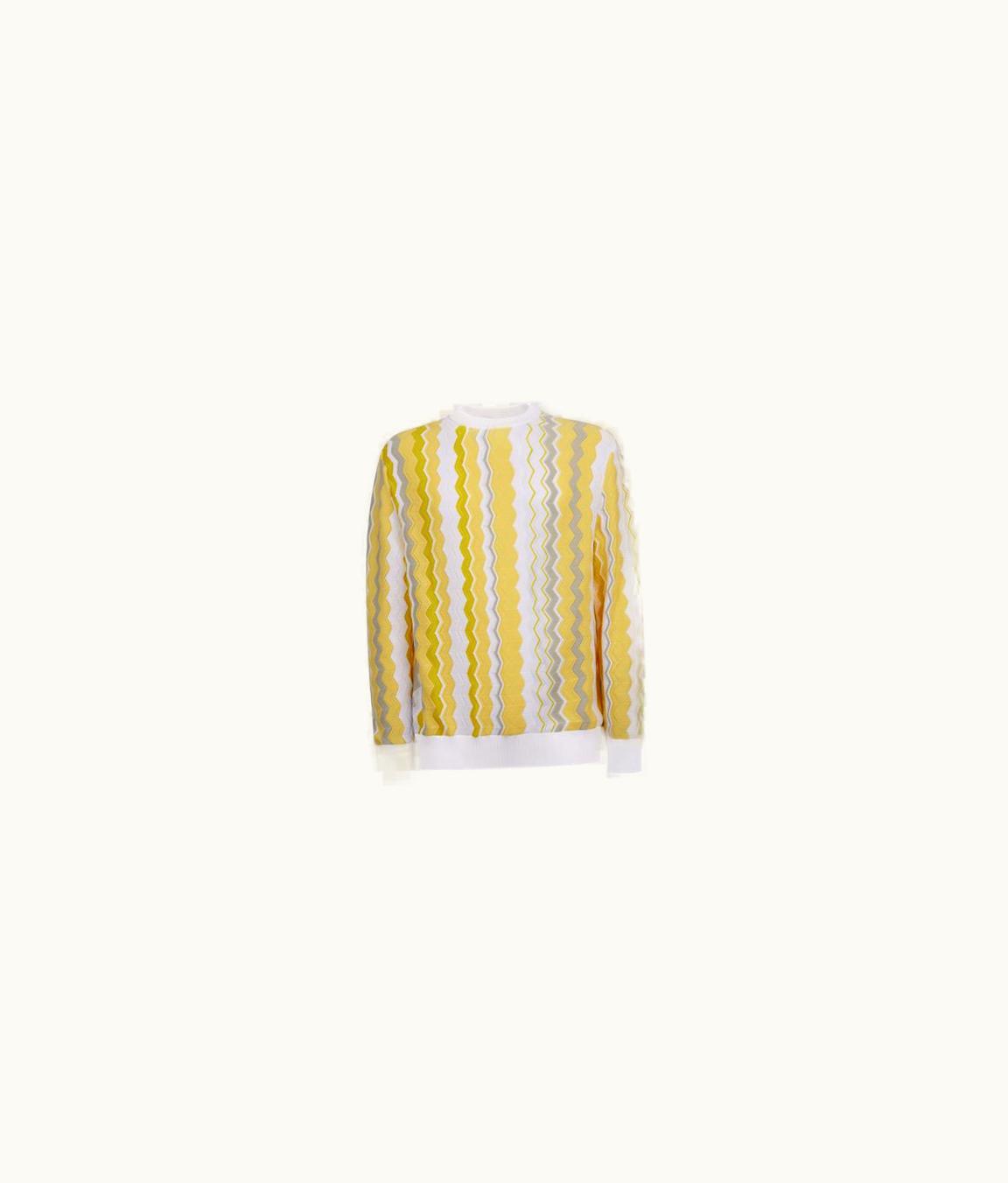 Missoni Missoni Cotton And Viscose Blend Crew-Neck Jumper With Vertical Zigzag