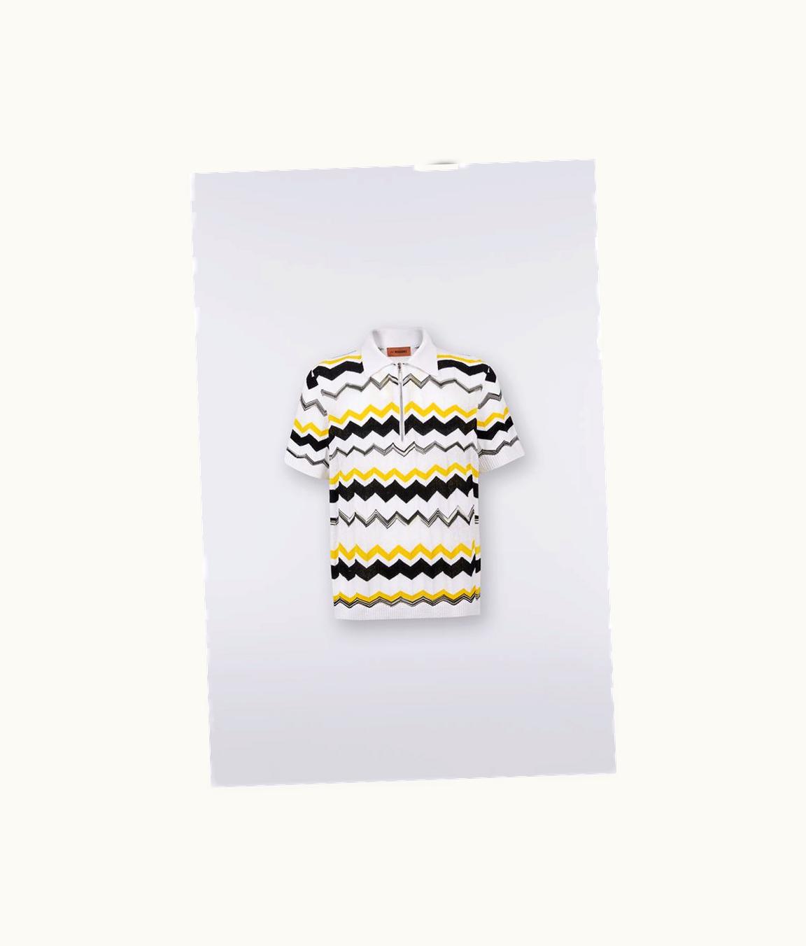 Missoni Missoni Cotton And Viscose Blend Knit Zip Polo Shirt
