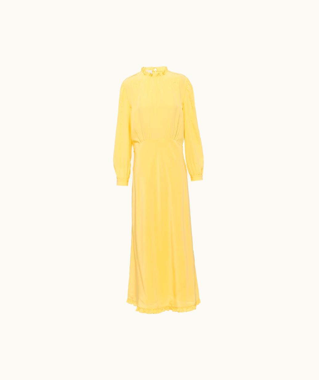 Miu Miu Miu Miu Long Embroidered Crepe De Chine Dress