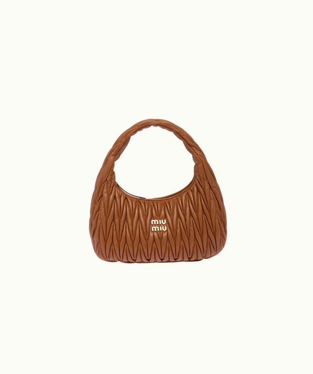 Miu Miu Miu Miu Wander Matelassé Nappa Leather Hobo Bag UZ0152398