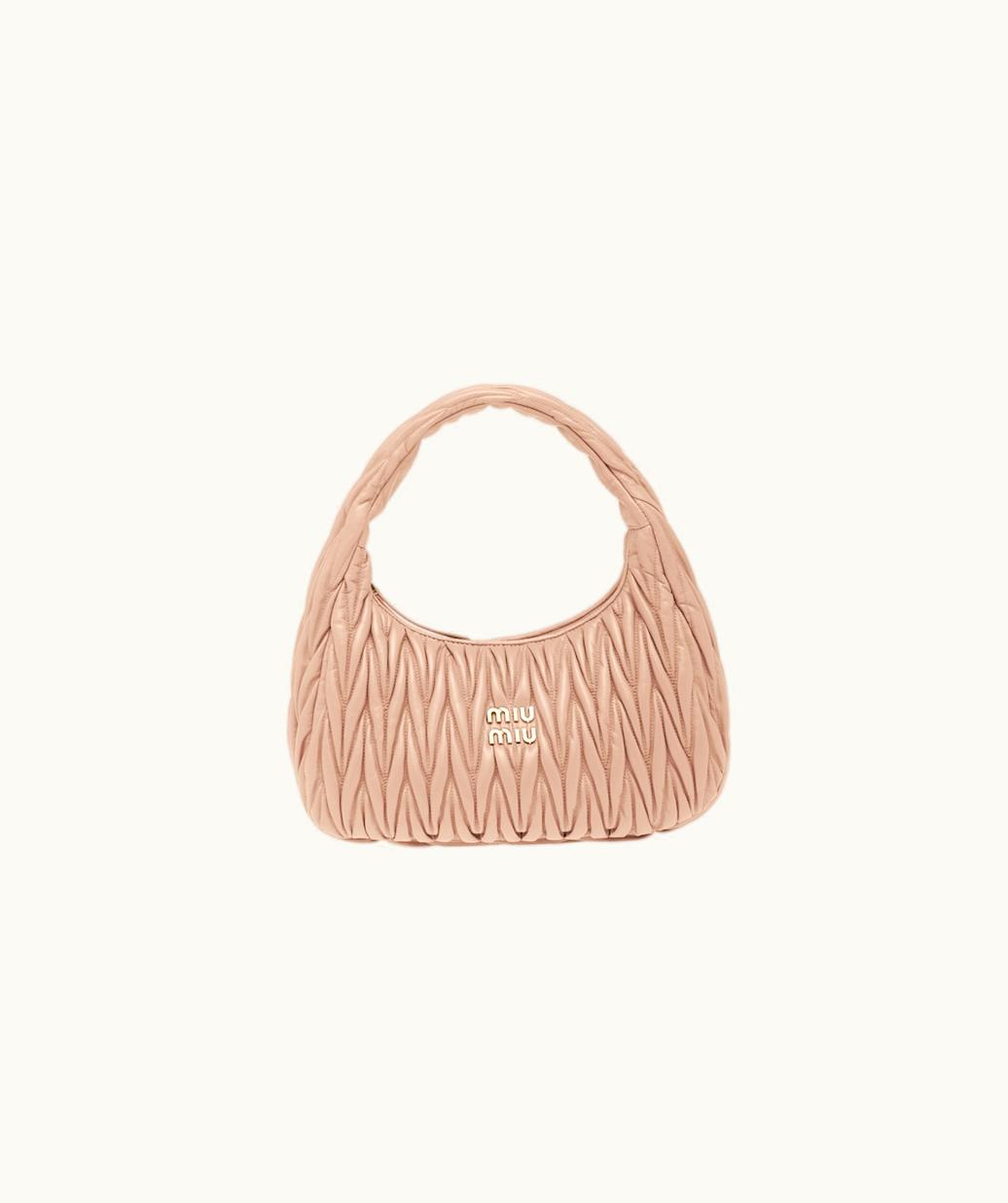 Miu Miu Miu Miu Wander Matelassé Nappa Leather Hobo Bag UZ0152400