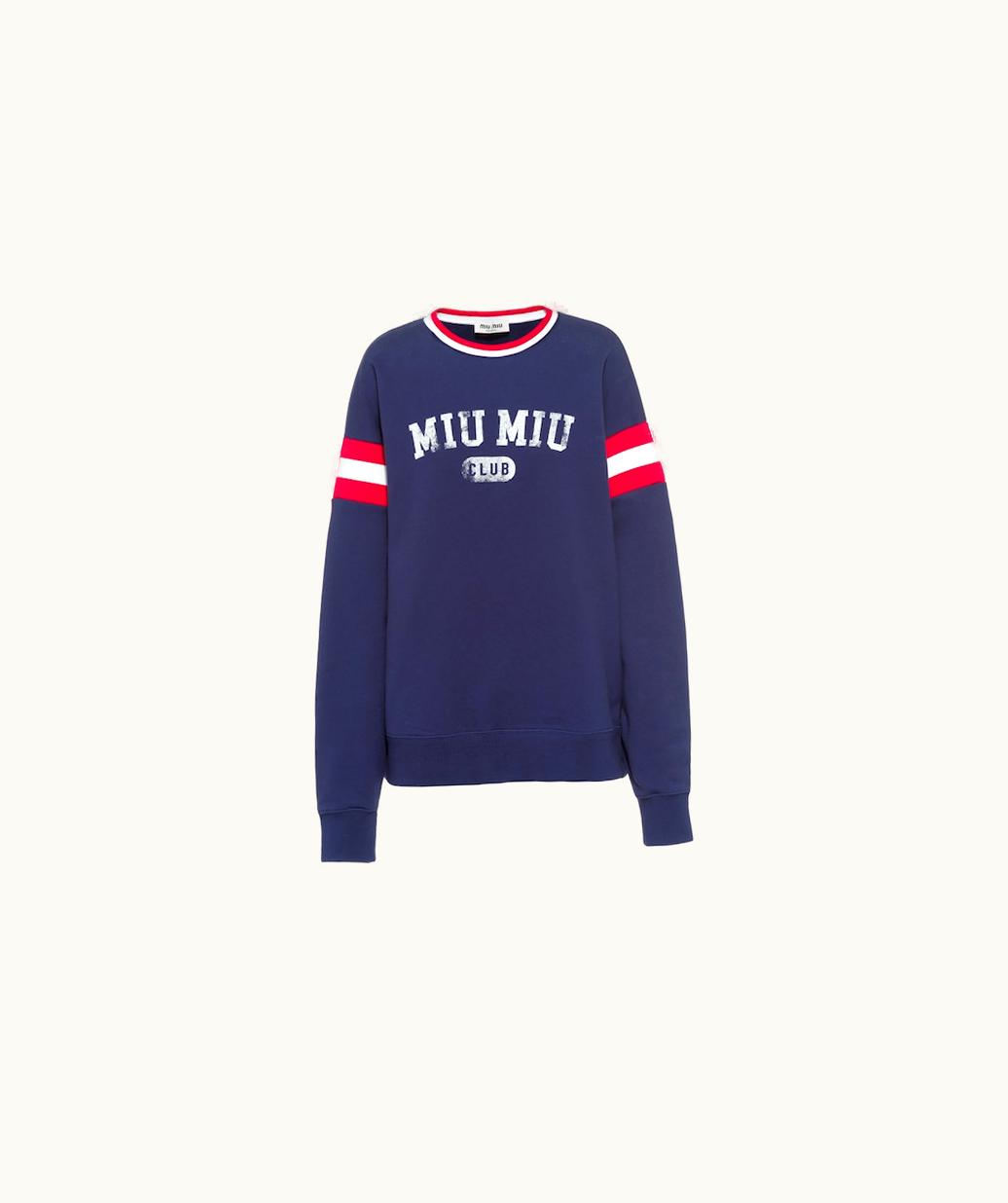 Miu Miu Miu Miu Oversized Printed Cotton Sweatshirt