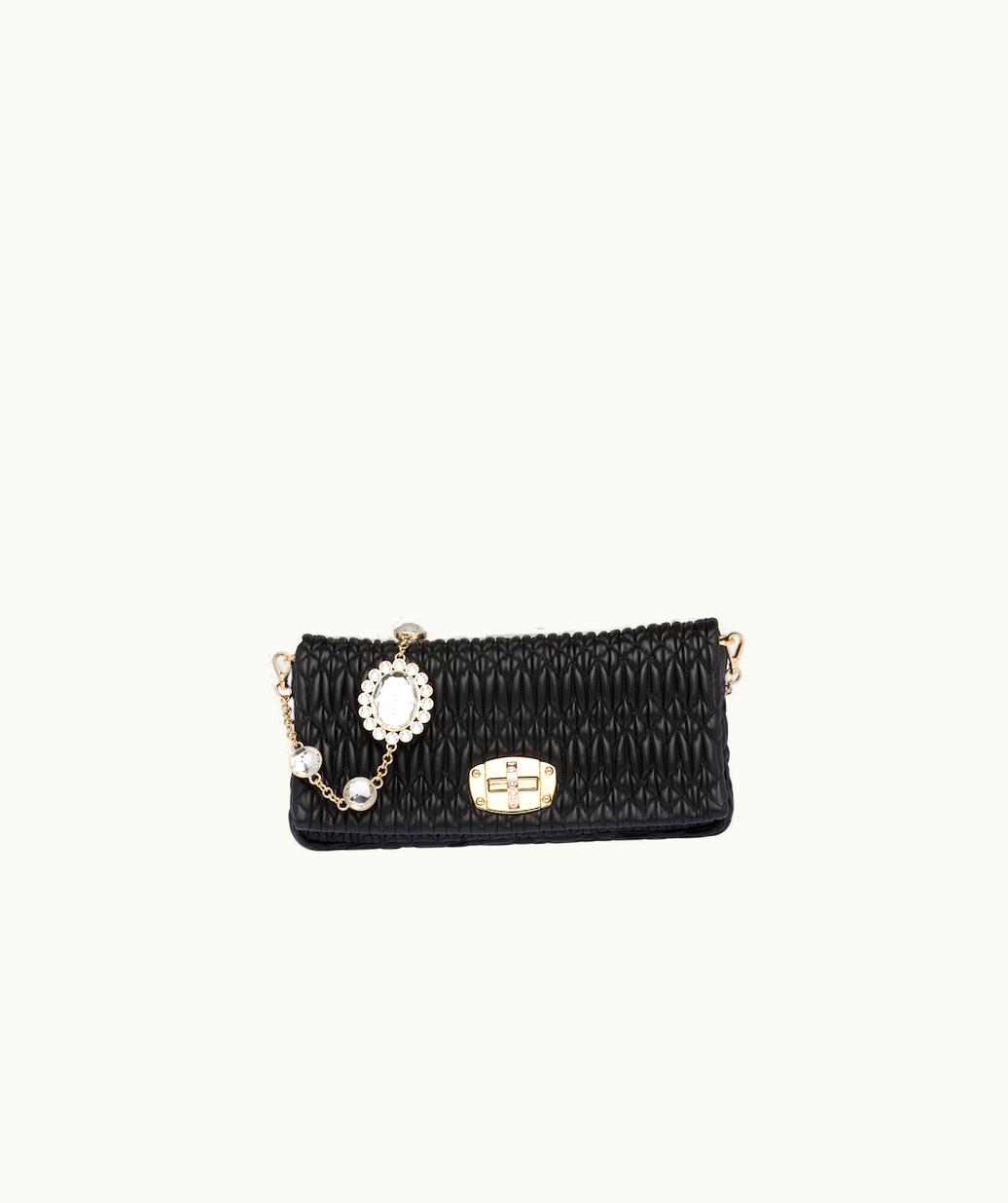 Miu Miu Miu Miu Iconic Crystal Cloqué Nappa Leather Bag UZ0152440