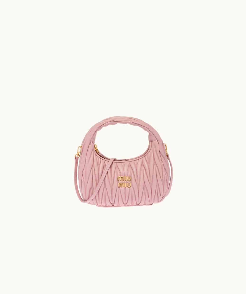 Miu Miu Miu Miu Wander Matelassé Nappa Leather Mini Hobo Bag UZ0152485
